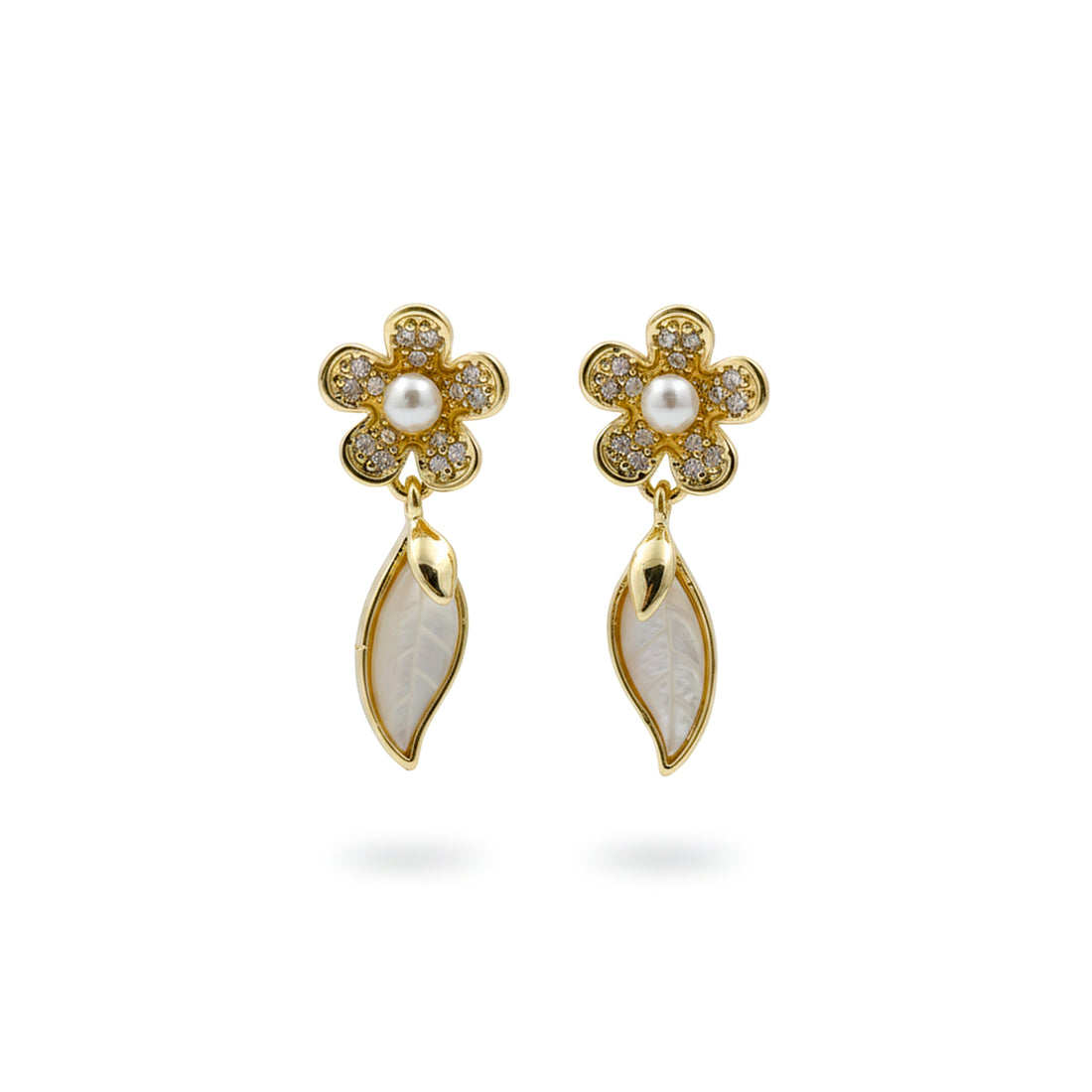 Floral Pearl Drop Earrings GWE -132