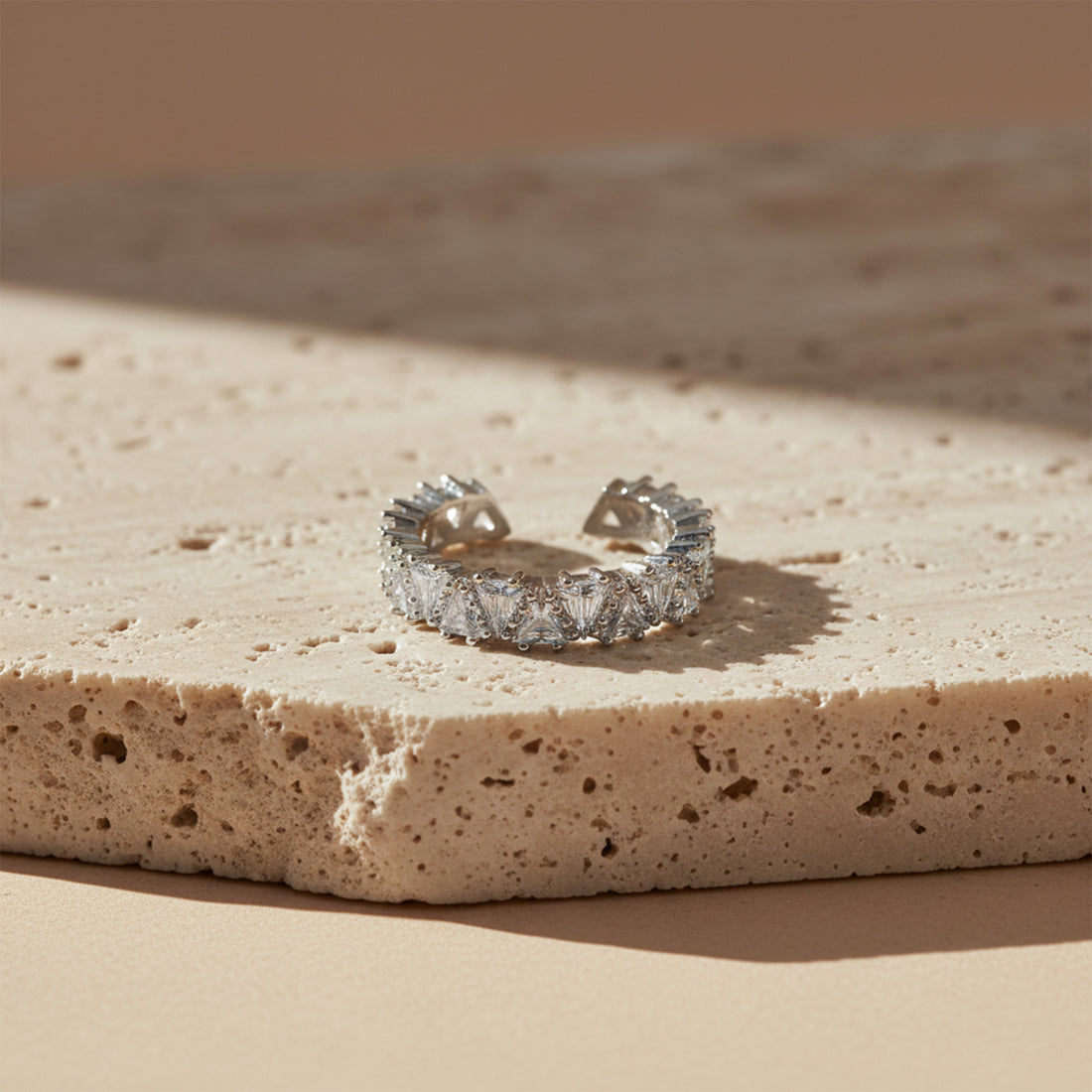Aurora Crown Crystal Silver Ring GWR -20
