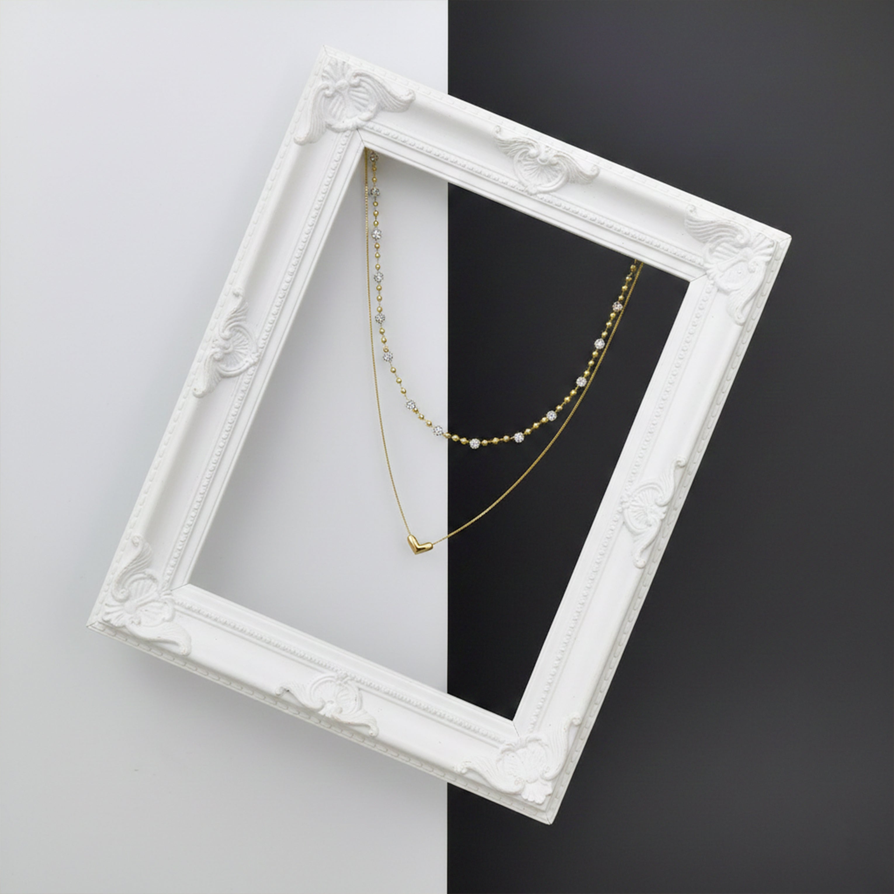 Double Chain Crystal Beaded Necklace GWN -63