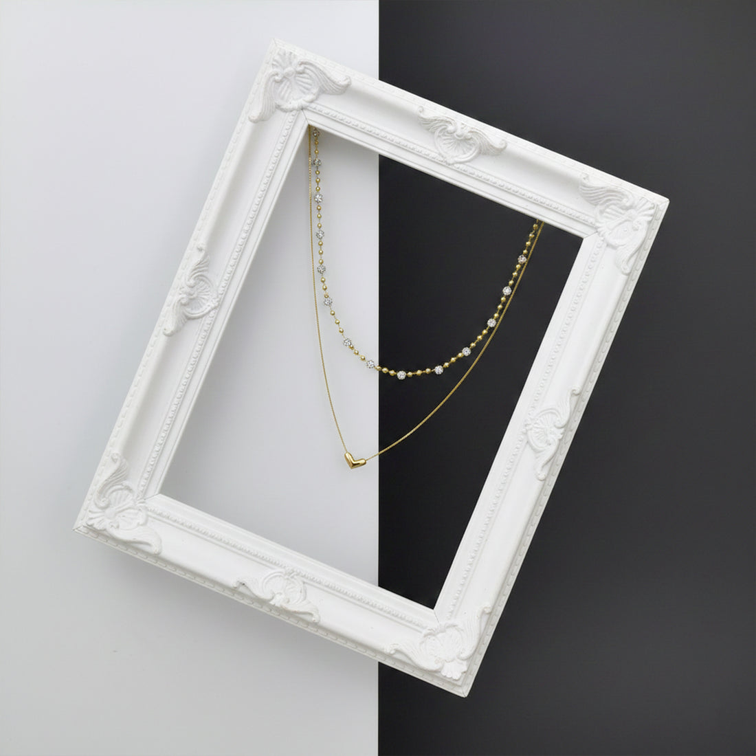 Double Chain Crystal Beaded Necklace GWN -63