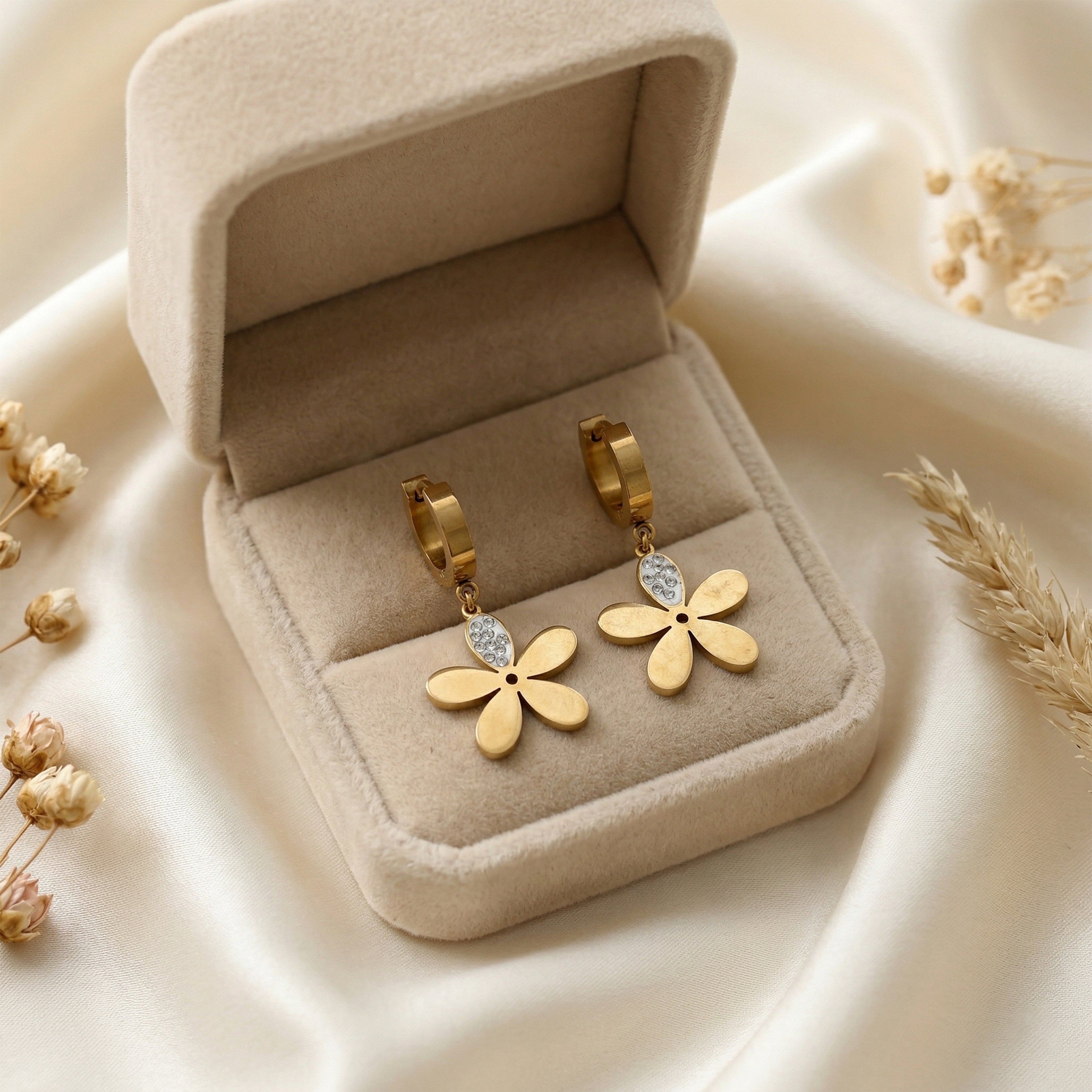 Golden Bloom Drop Hoops GWE -79