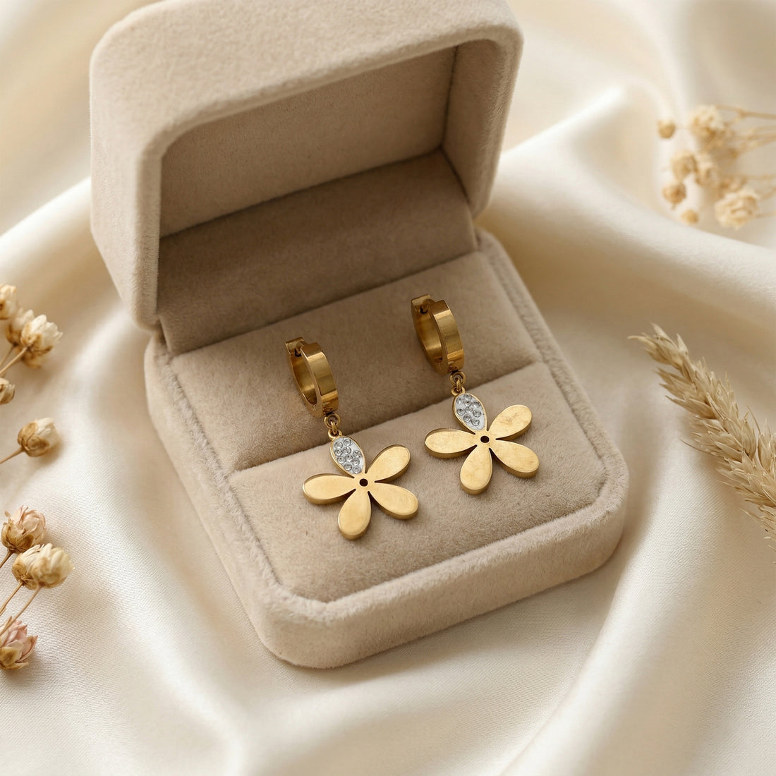 Golden Bloom Drop Hoops GWE -79