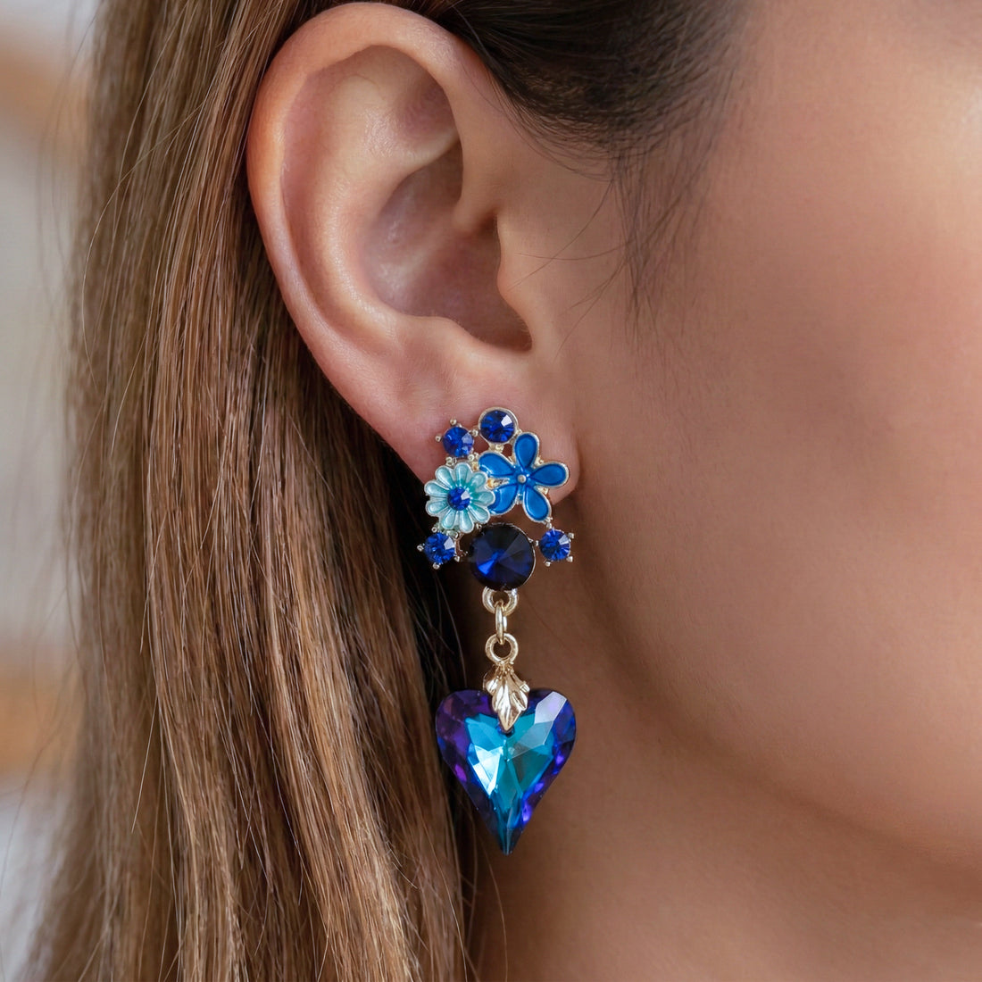 Heart Drop Earrings GWE -173