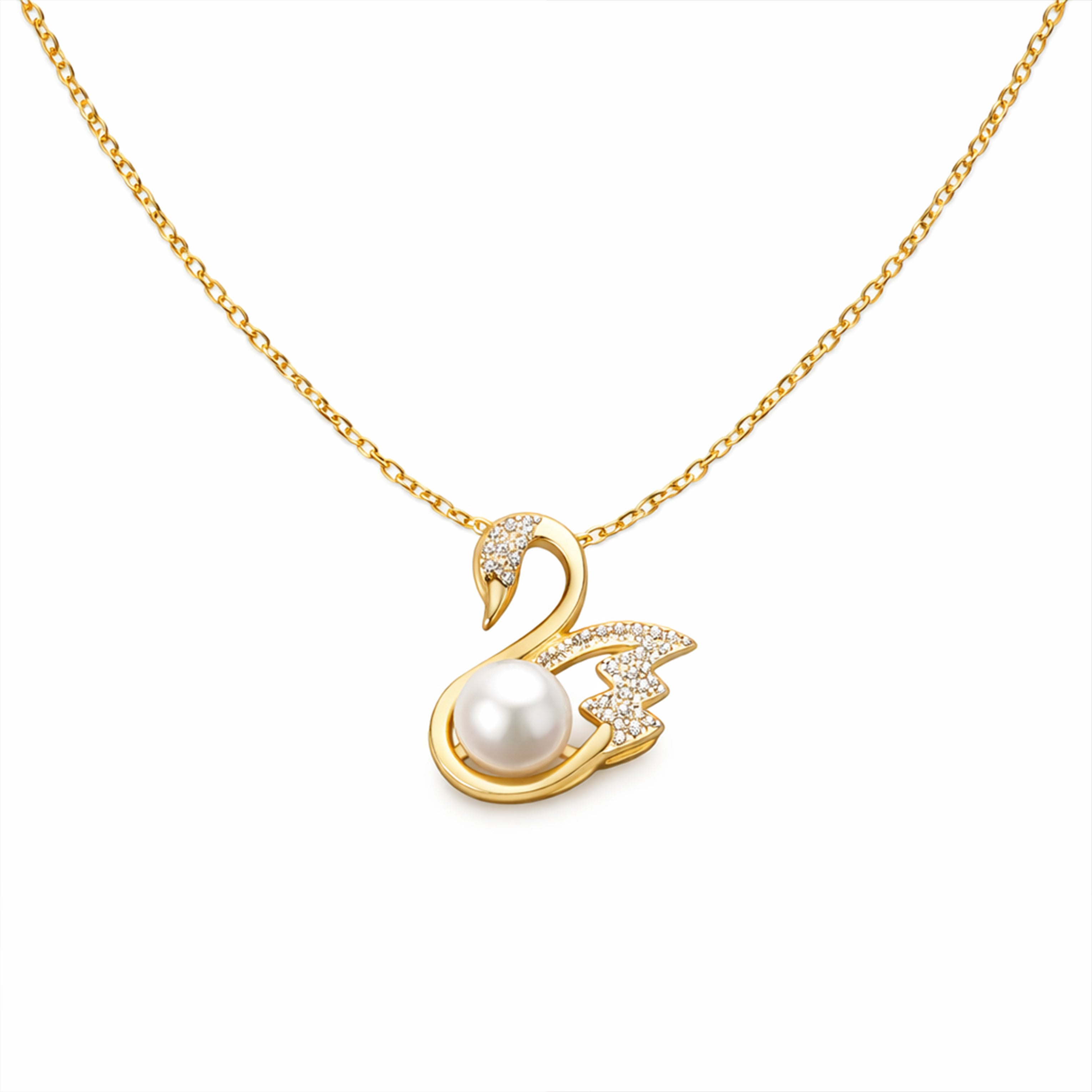 Gold Swan Crystal Necklace GWN -35