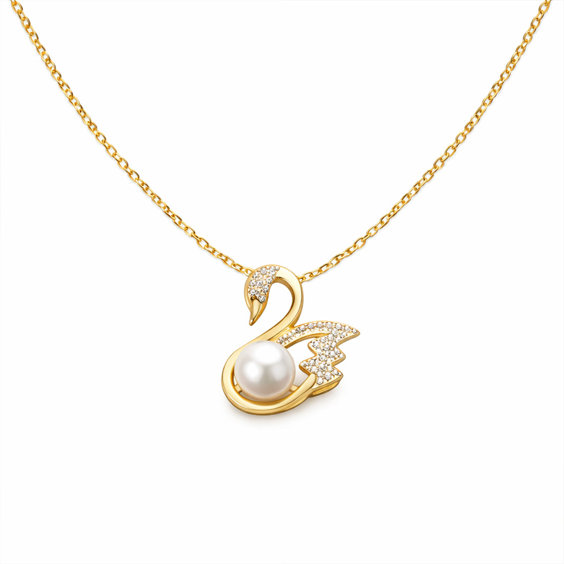 Gold Swan Crystal Necklace GWN -35
