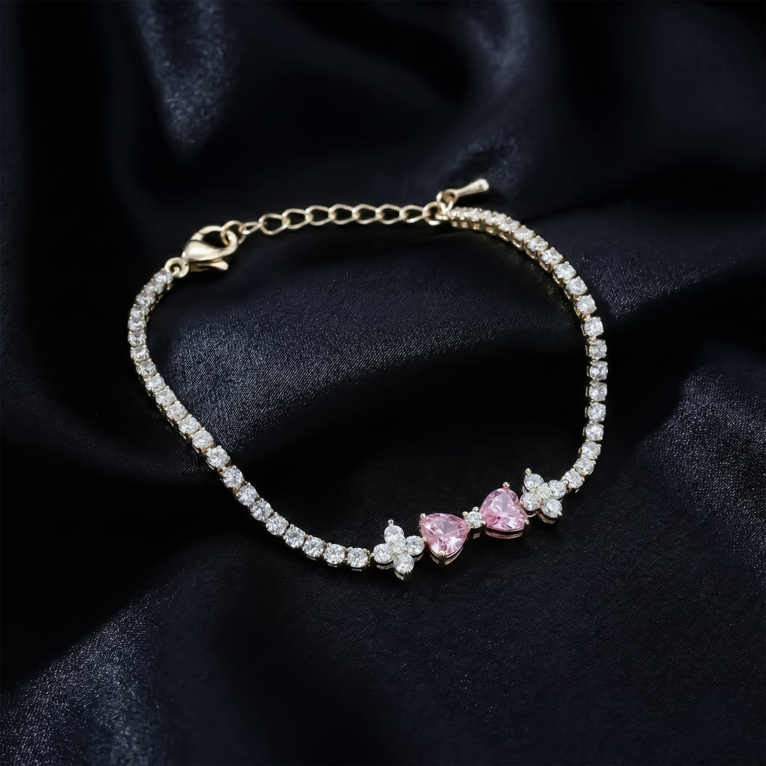 Golden Blush Bow Crystal Bracelet GWB -95