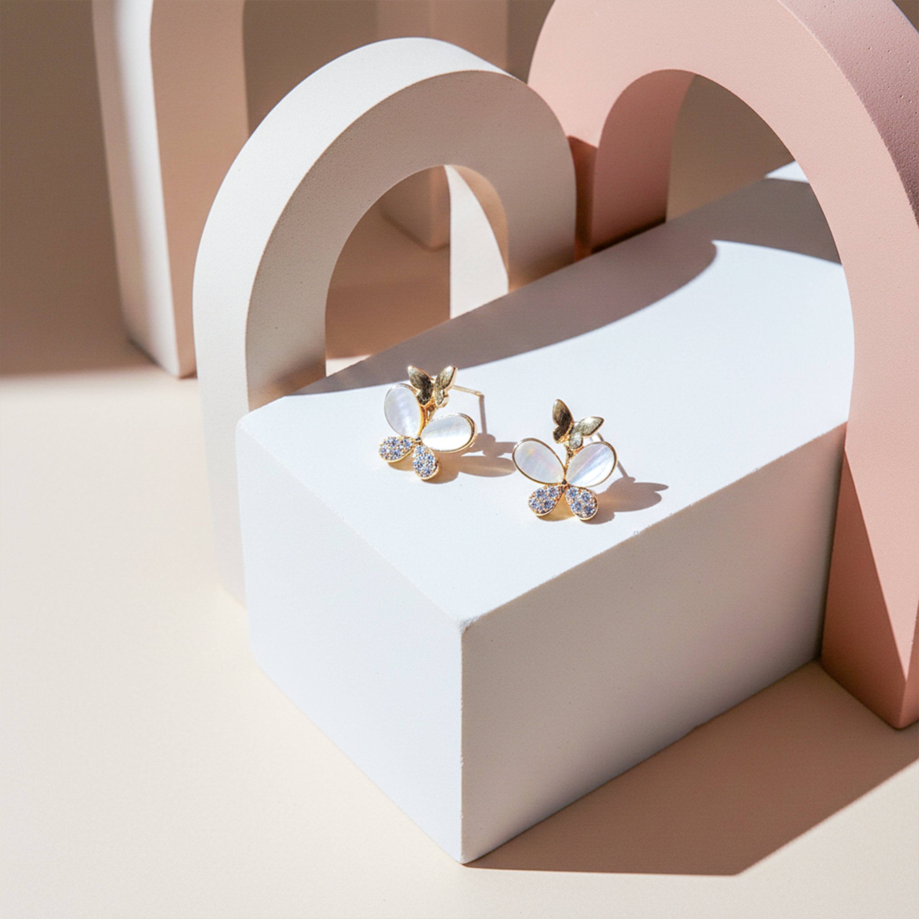 Golden Butterfly Bloom Earrings GWE -109