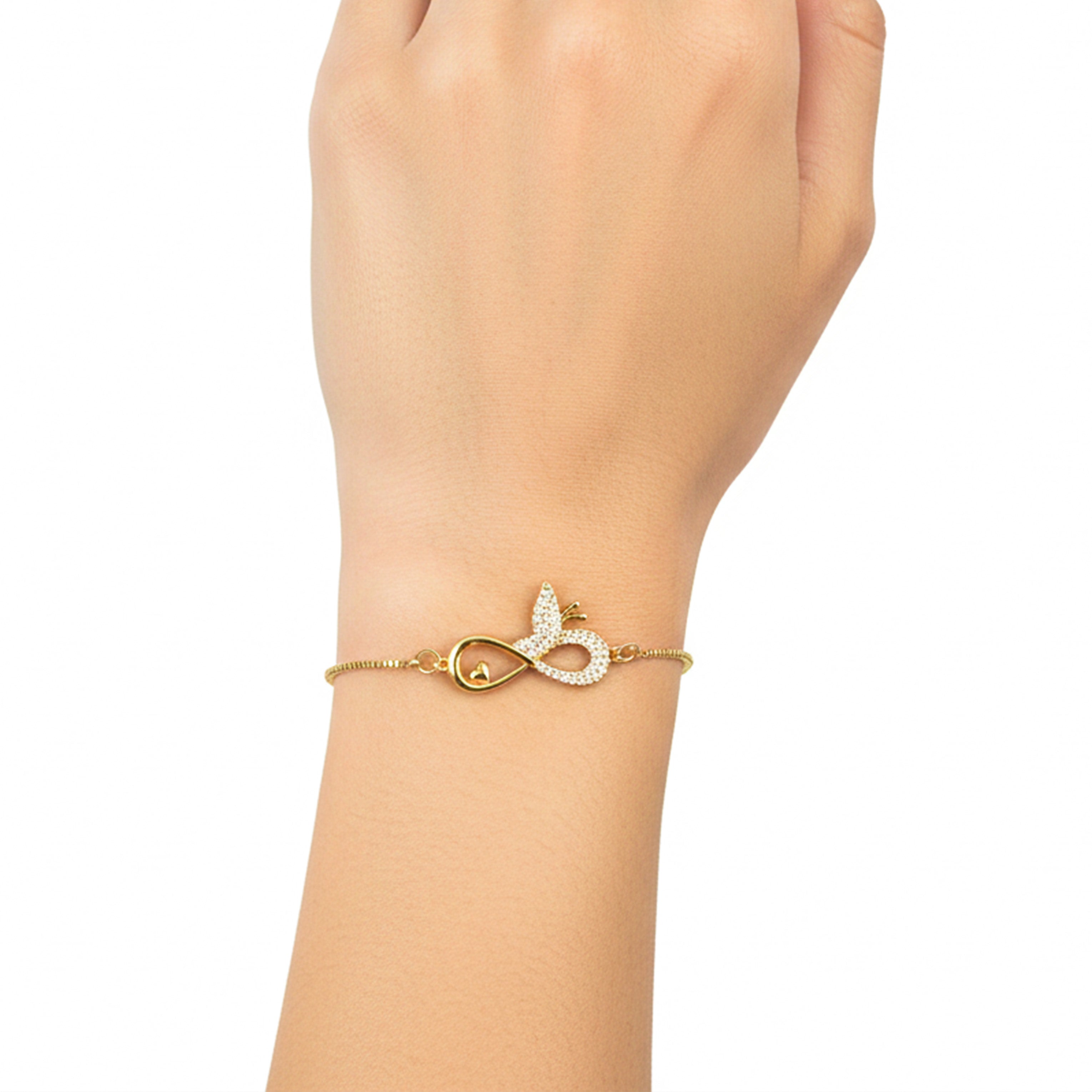 Golden Infinity Butterfly Bracelet GWB -167