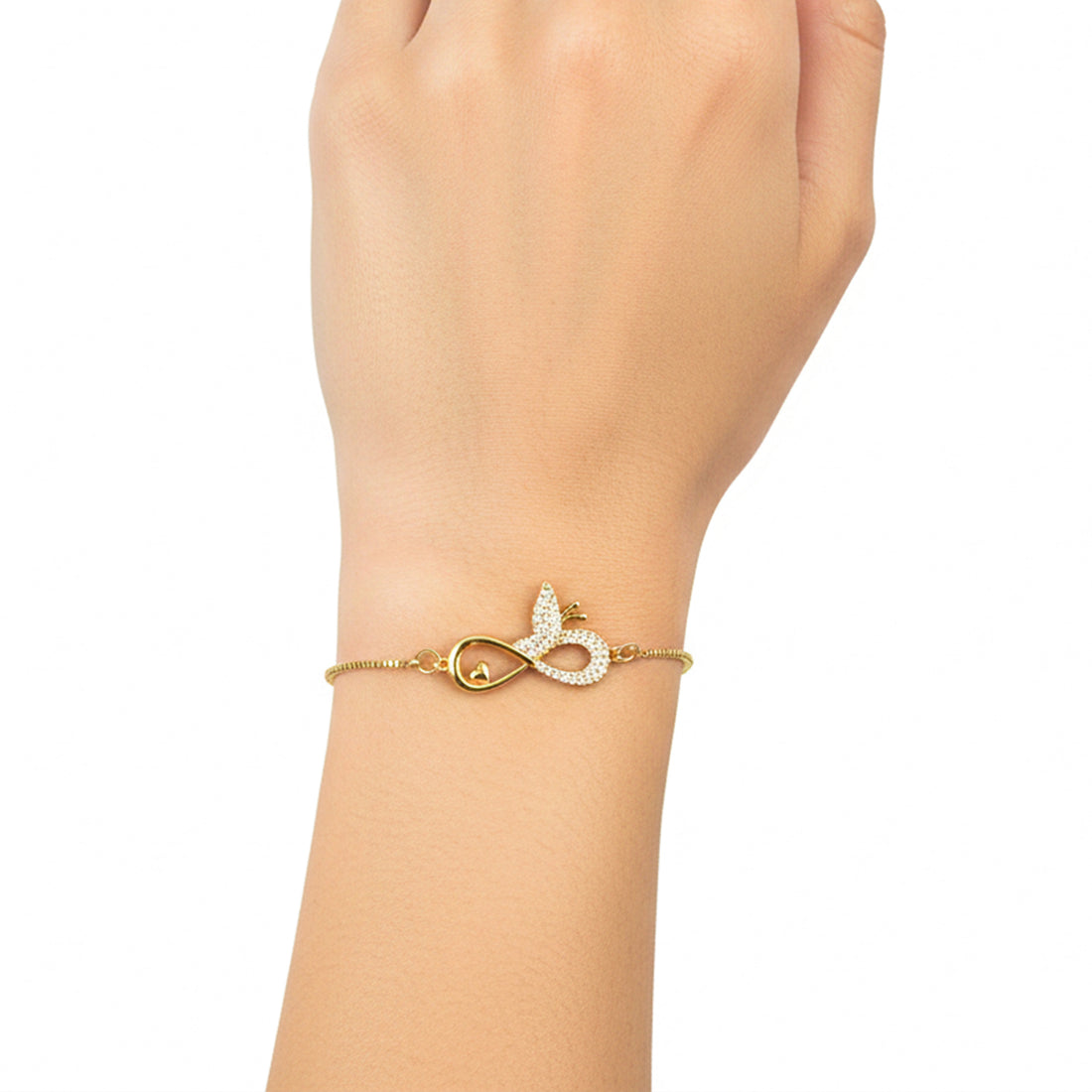 Golden Infinity Butterfly Bracelet GWB -167