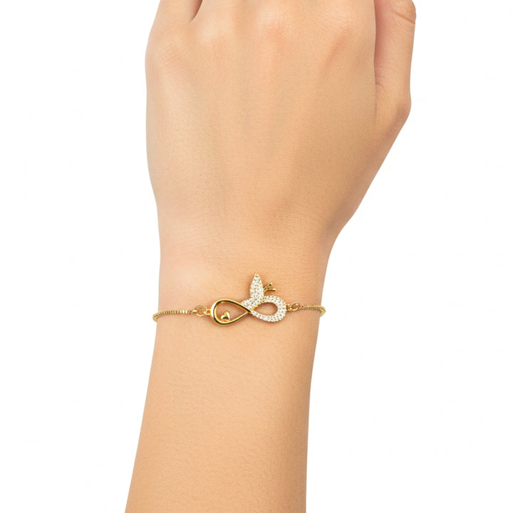 Golden Infinity Butterfly Bracelet GWB -167
