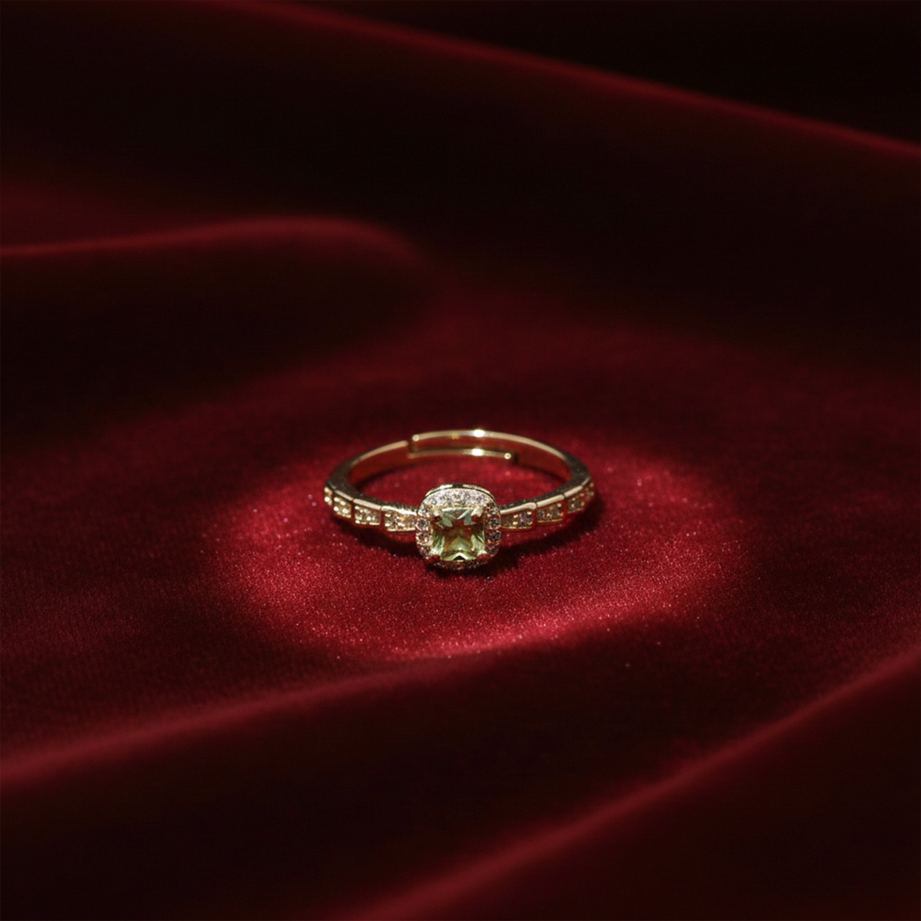 Olive Spark Halo Ring GWR -45