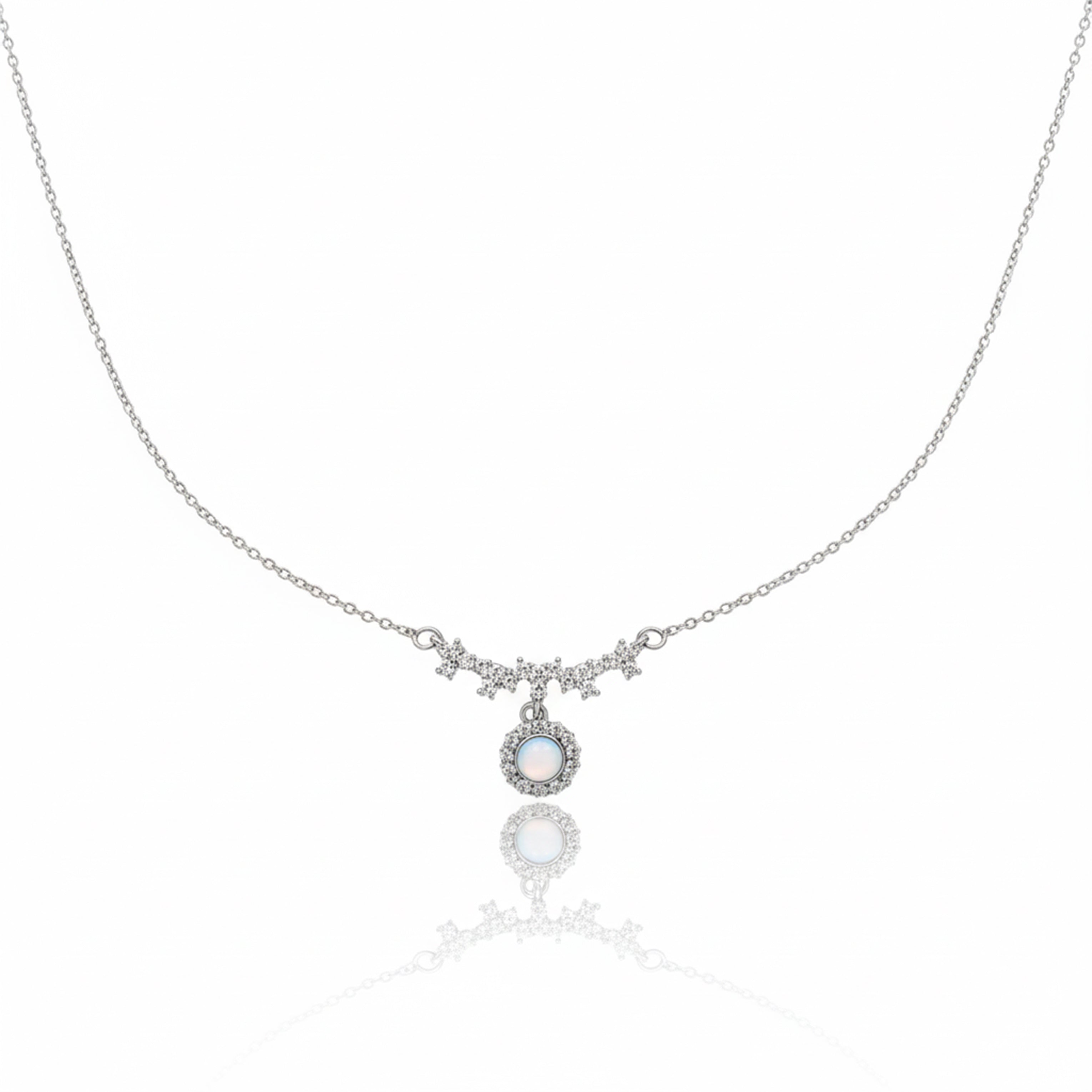 Opal Crystal Star Pendant Necklace GWN -83