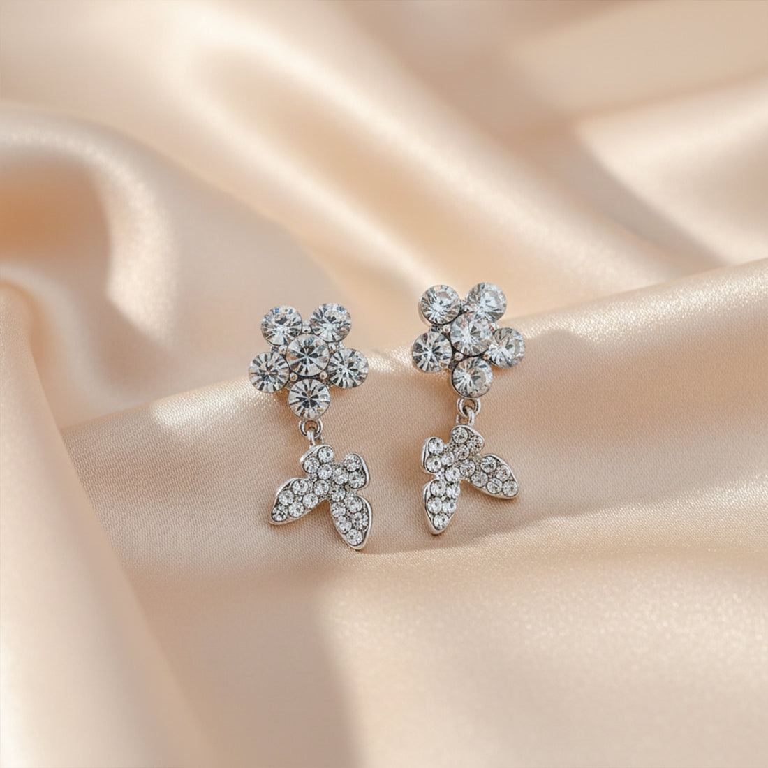 Crystal Bloom Drop Earrings GWE -106