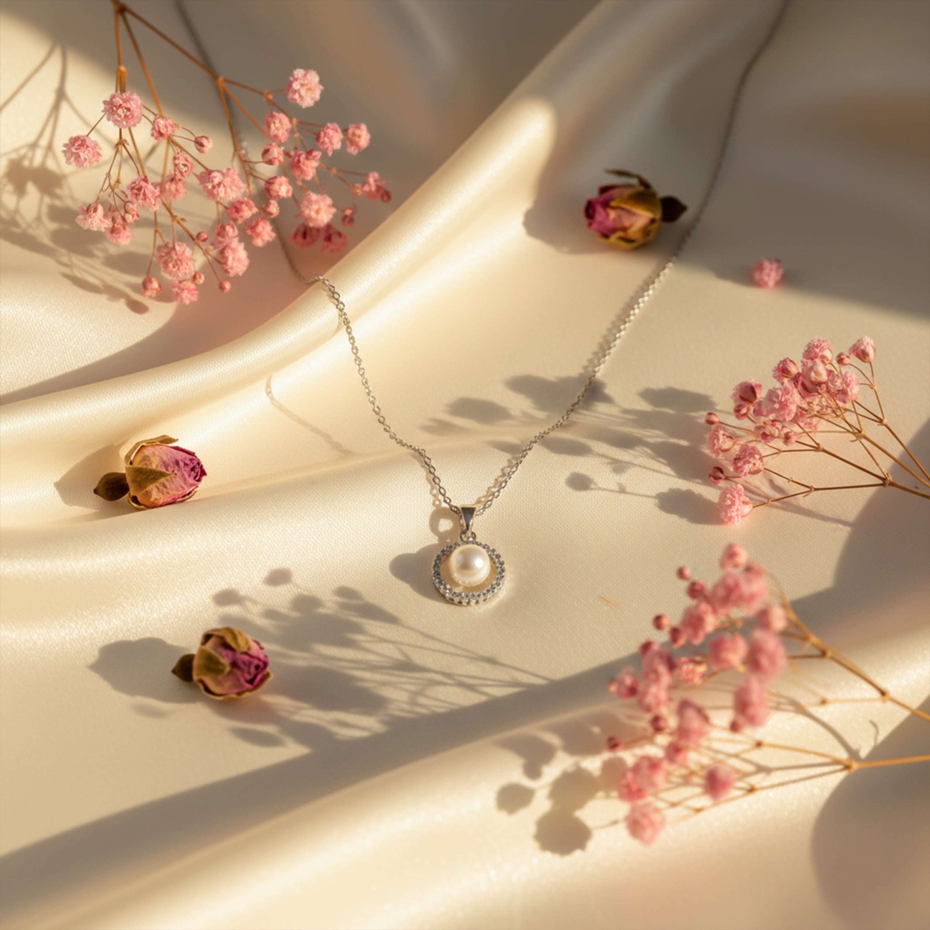 Crystal Circle Pearl Pendant GWN -58