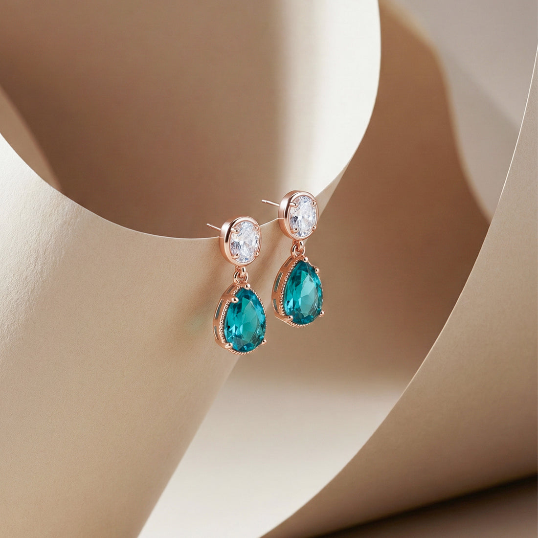 Aurora Teardrop Crystal Dangle Earrings GWE -49