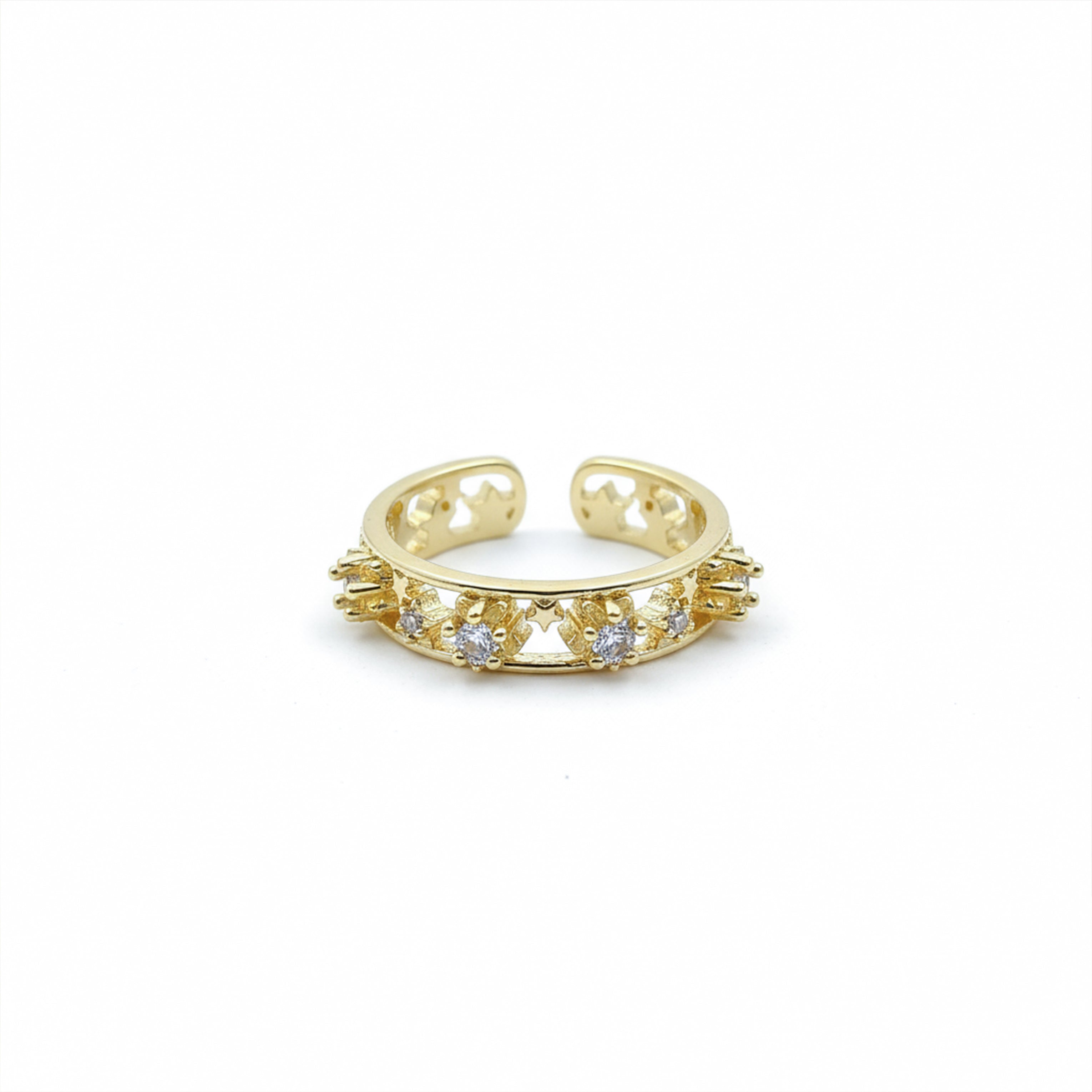Royal Crown Crystal Gold Ring GWR -35