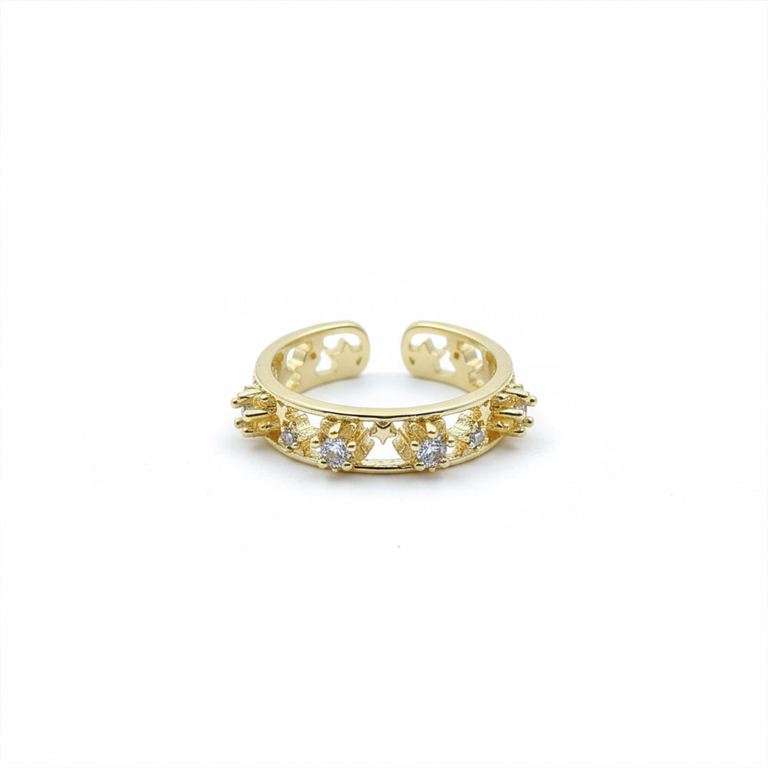Royal Crown Crystal Gold Ring GWR -35