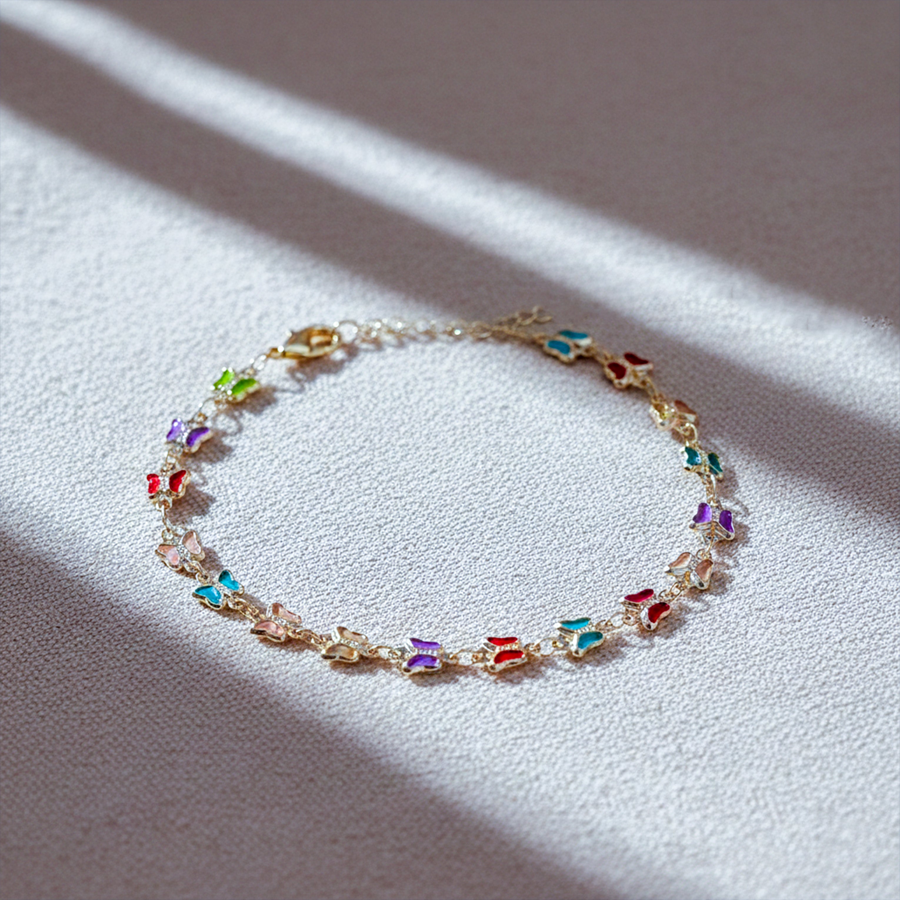 Golden Rainbow Butterfly Anklet GWA -35