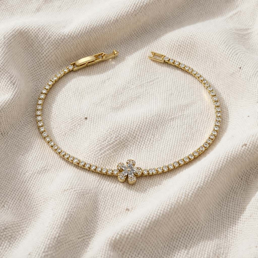 Golden Blossom Tennis Bracelet GWB -87