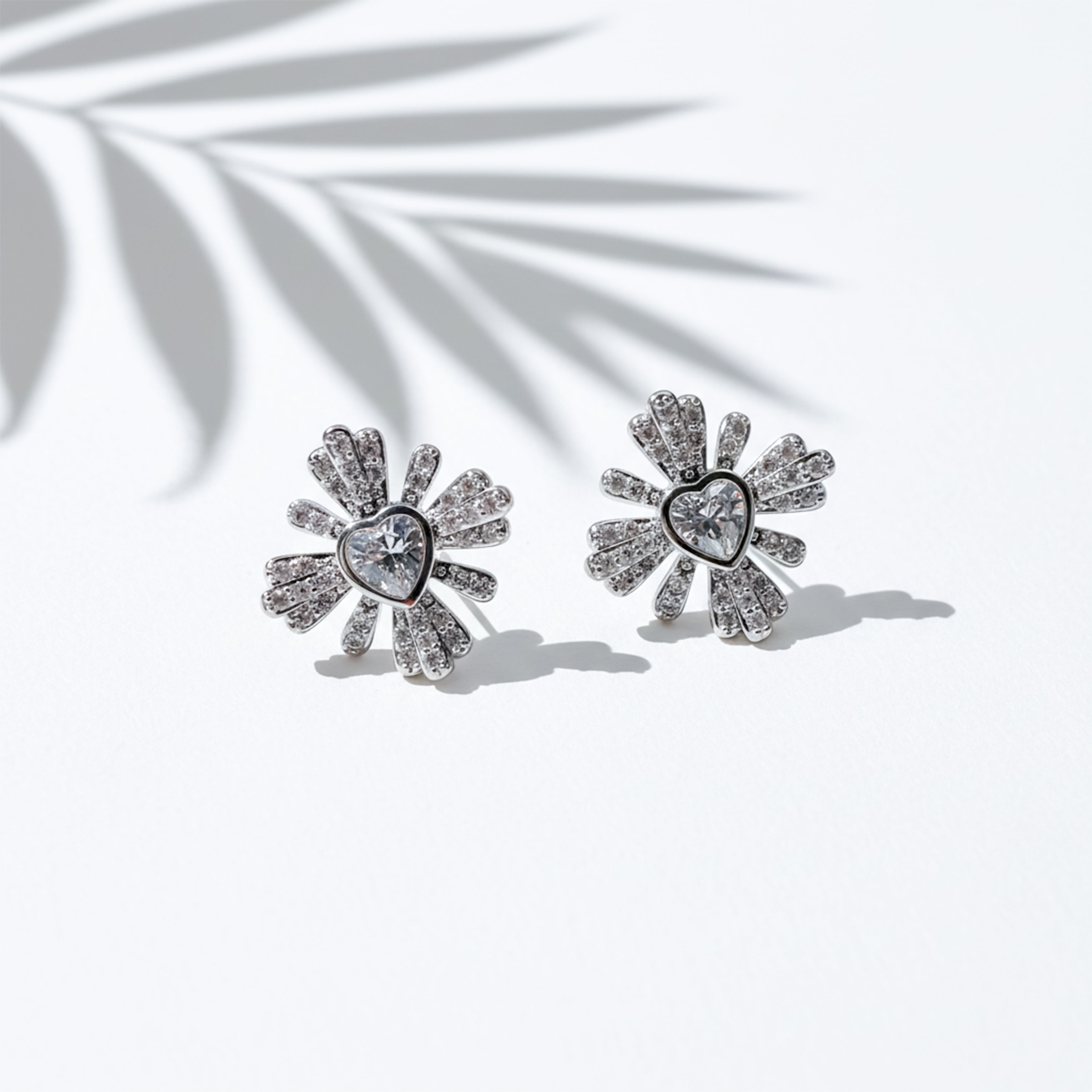 Heartburst Crystal Stud Earrings GWE -104