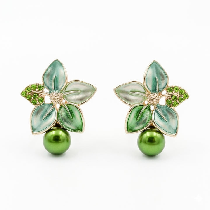 Enamel Pearl Earrings GWE -184
