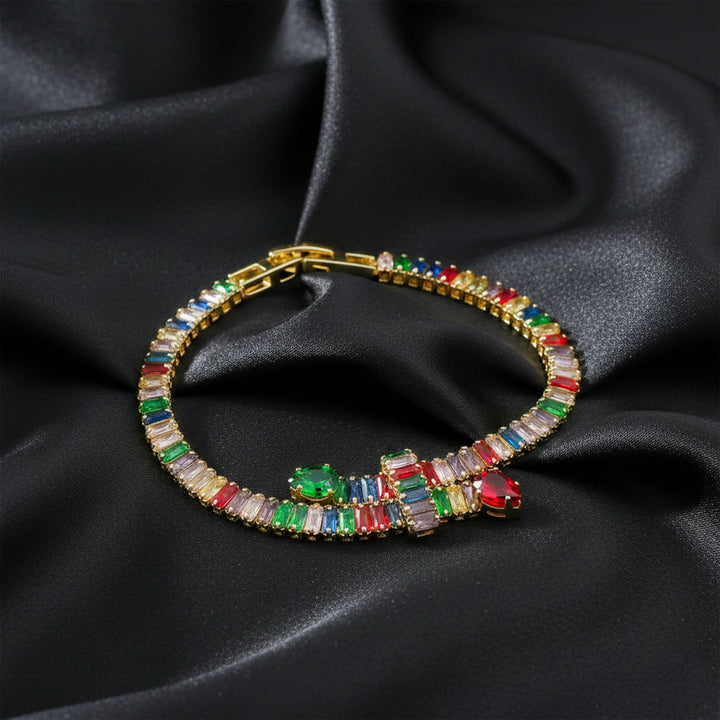 Multicolor Gemstone Tennis Bracelet GWB -128