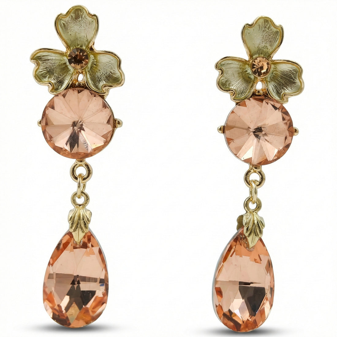 Peach Crystal Earrings GWE -192