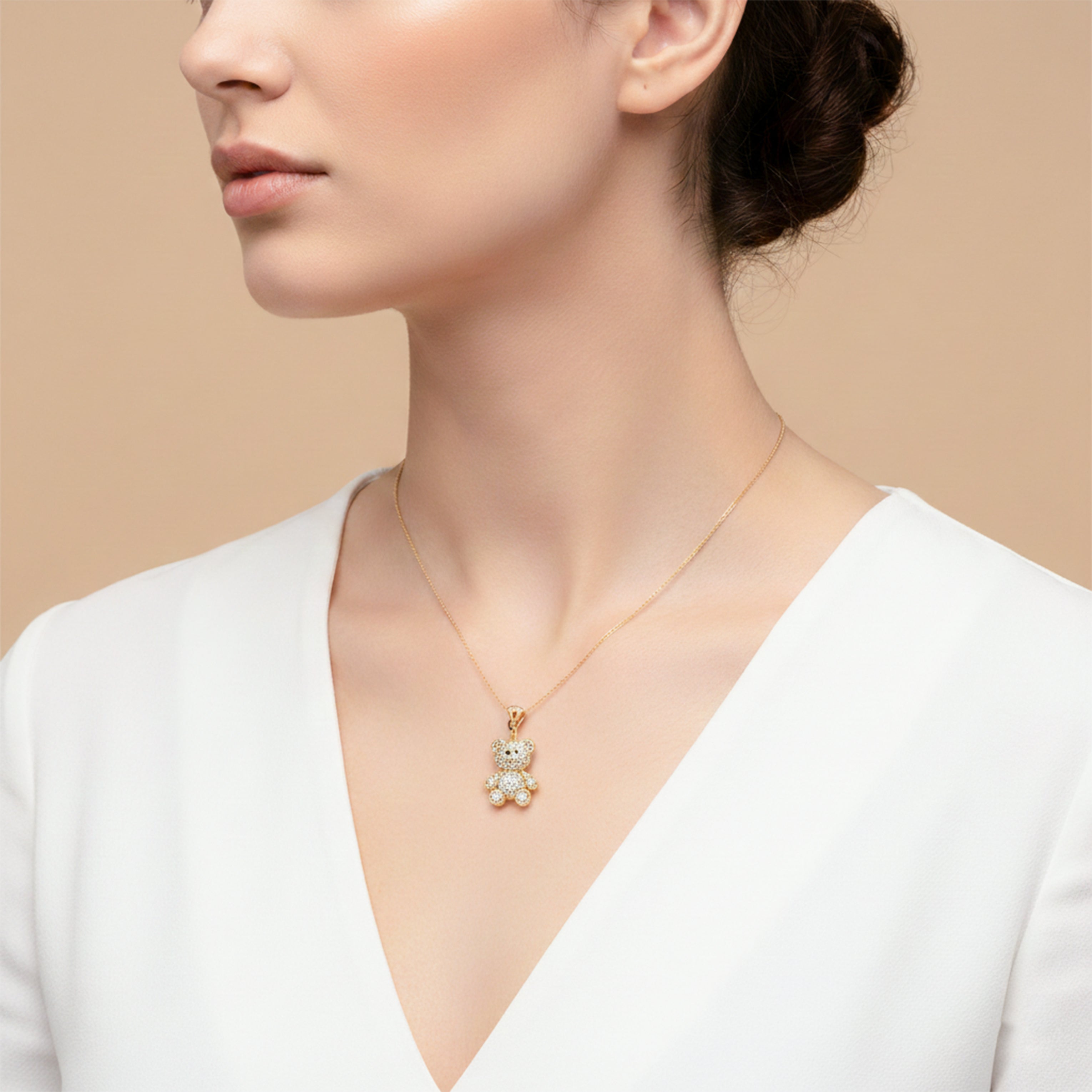 Teddy Bear Pendant Necklace GWN -133
