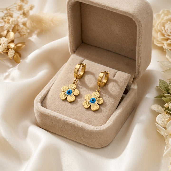 Evil Eye Bloom Hoop Earrings GWE -81