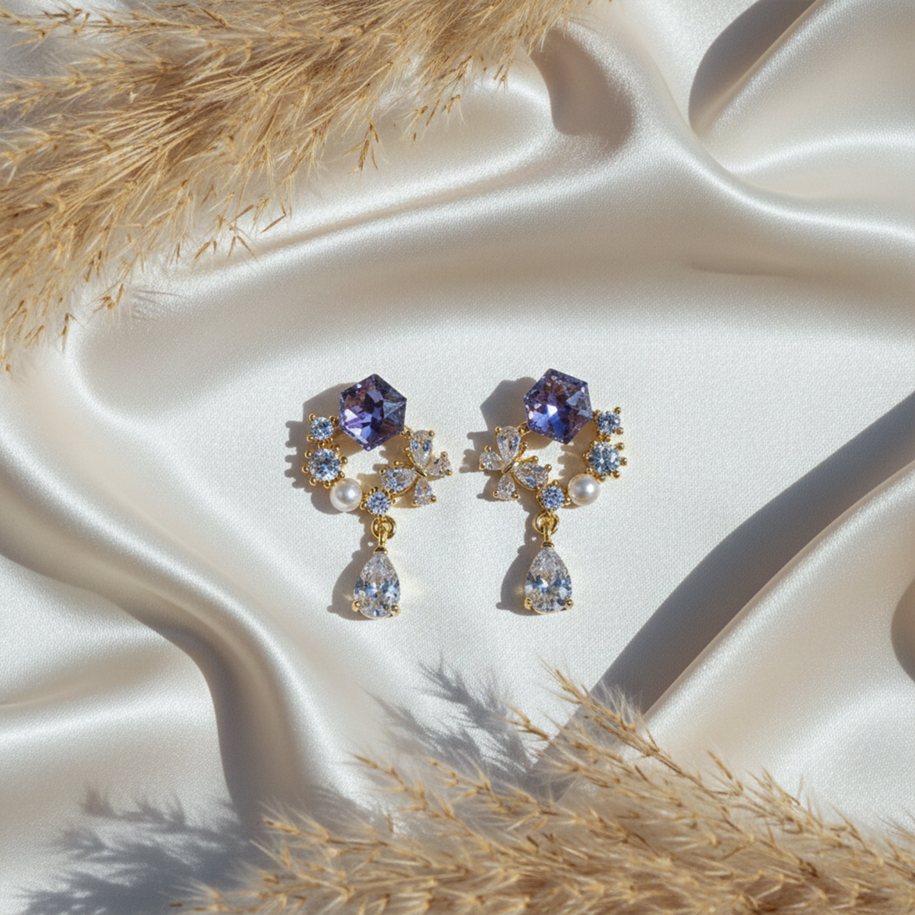Royal Bloom Drop Earrings GWE -168