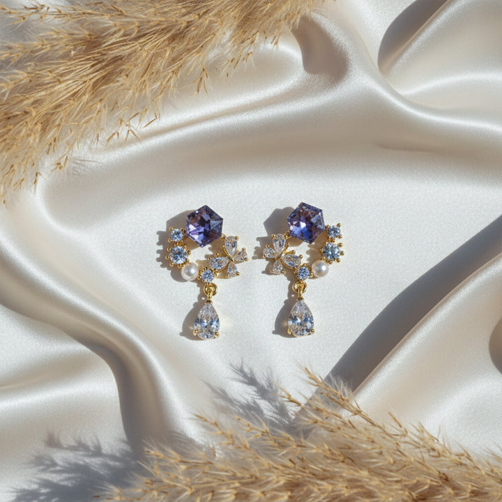 Royal Bloom Drop Earrings GWE -168