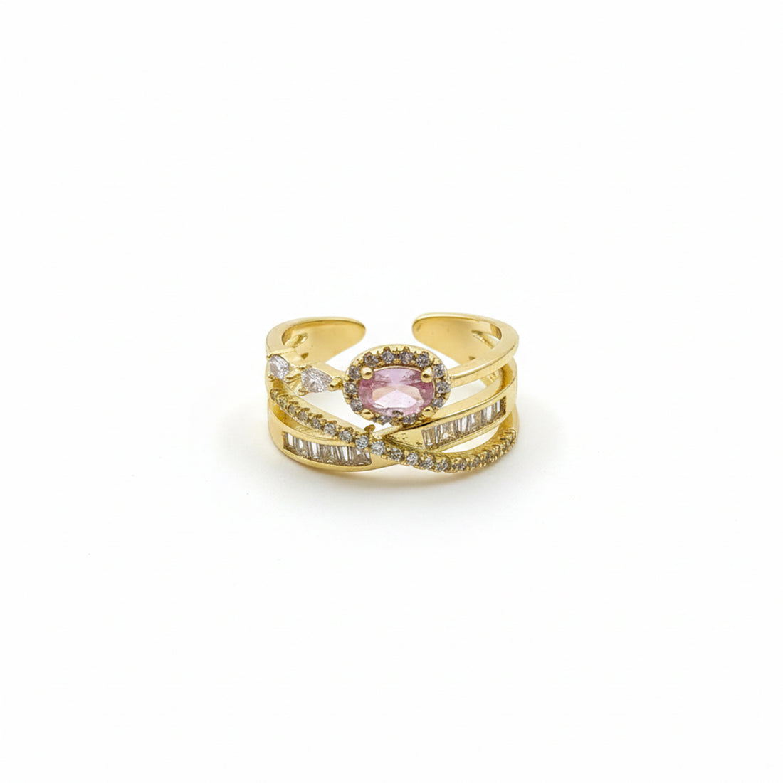 Rosé Luxe Crisscross Ring GWR -46