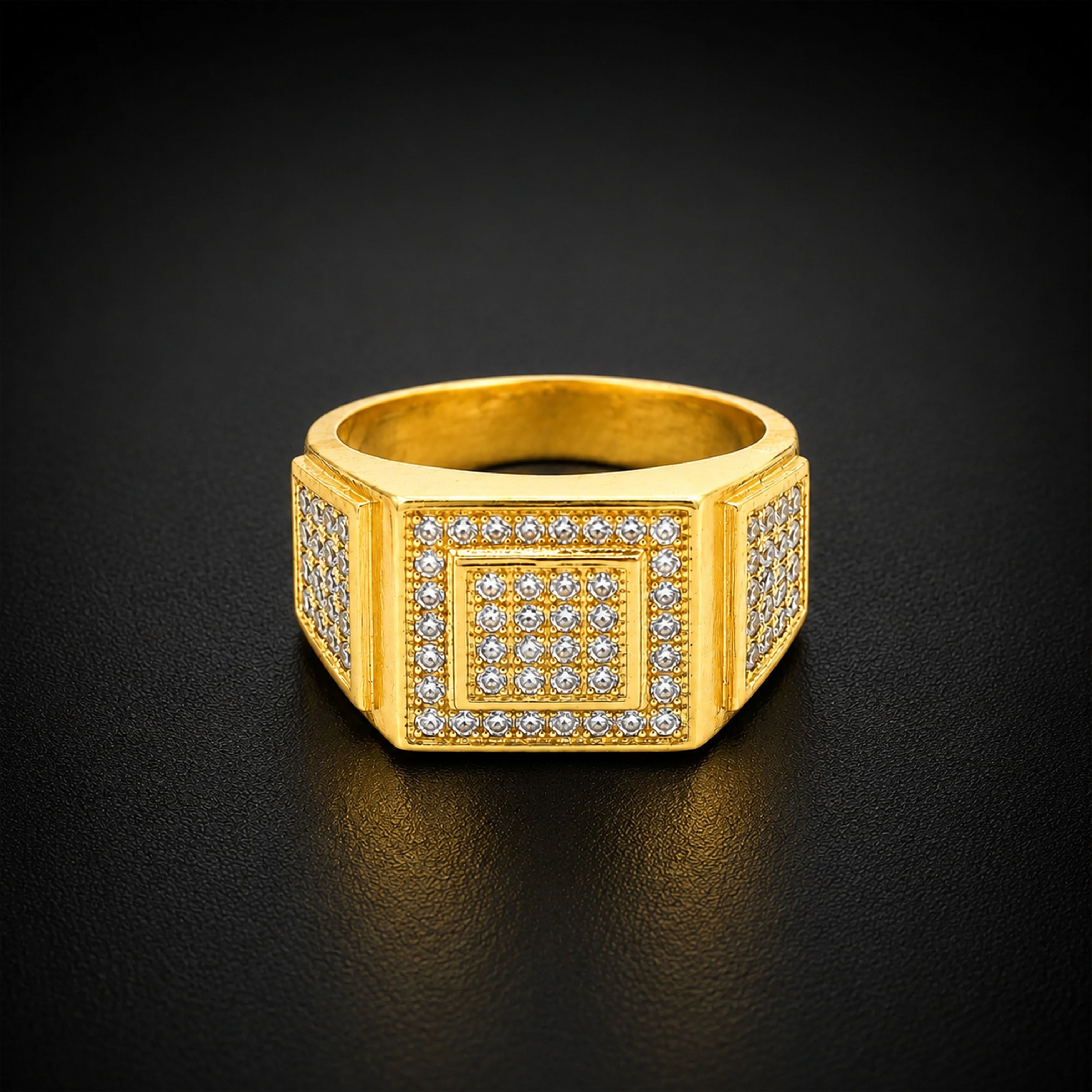 Square Crystal Pavé Statement Ring GMR -42