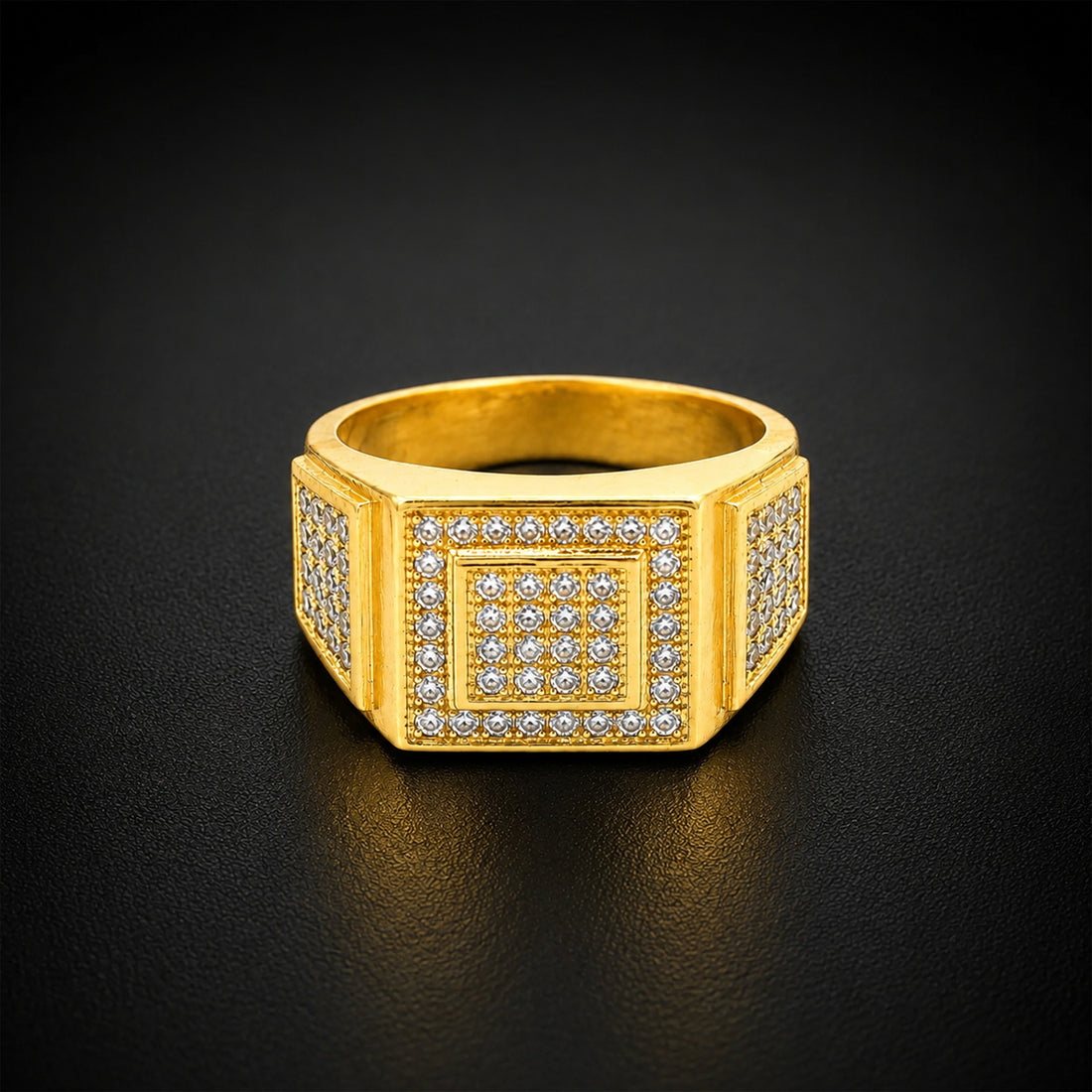 Square Crystal Pavé Statement Ring GMR -42