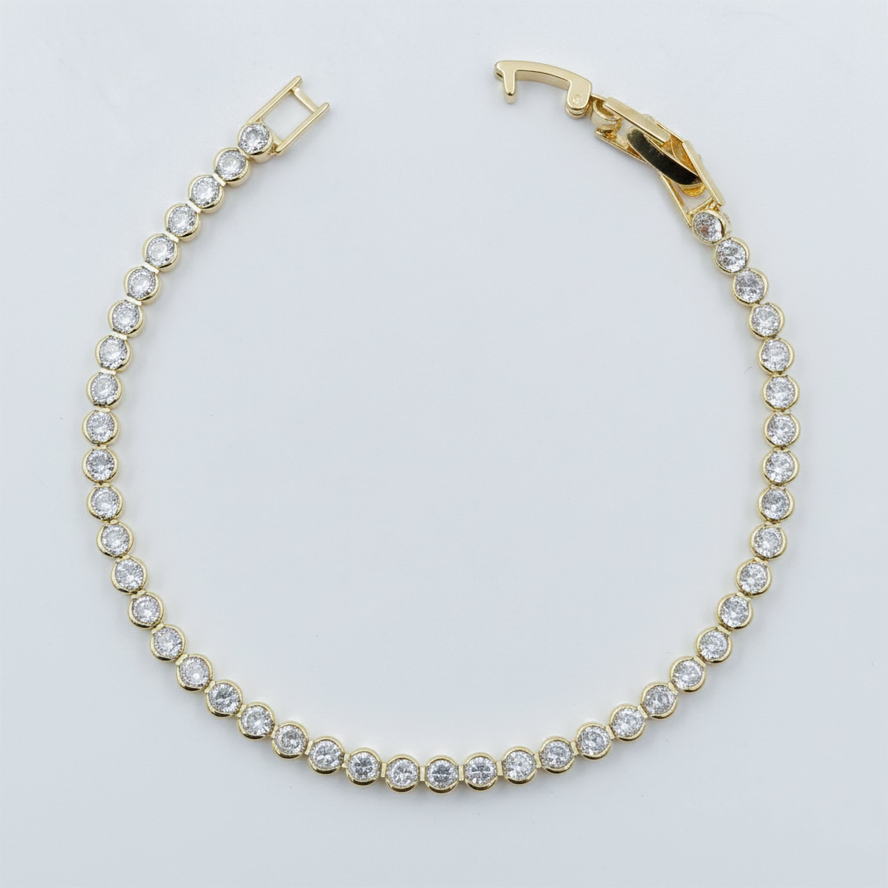 Classic Gold Bezel Tennis Bracelet GWB -38