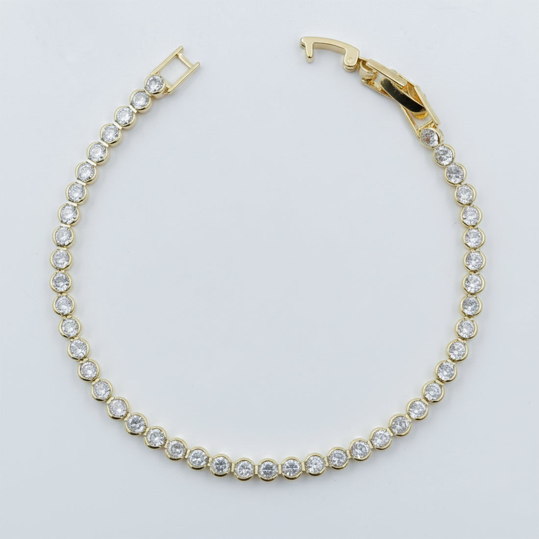 Classic Gold Bezel Tennis Bracelet GWB -38