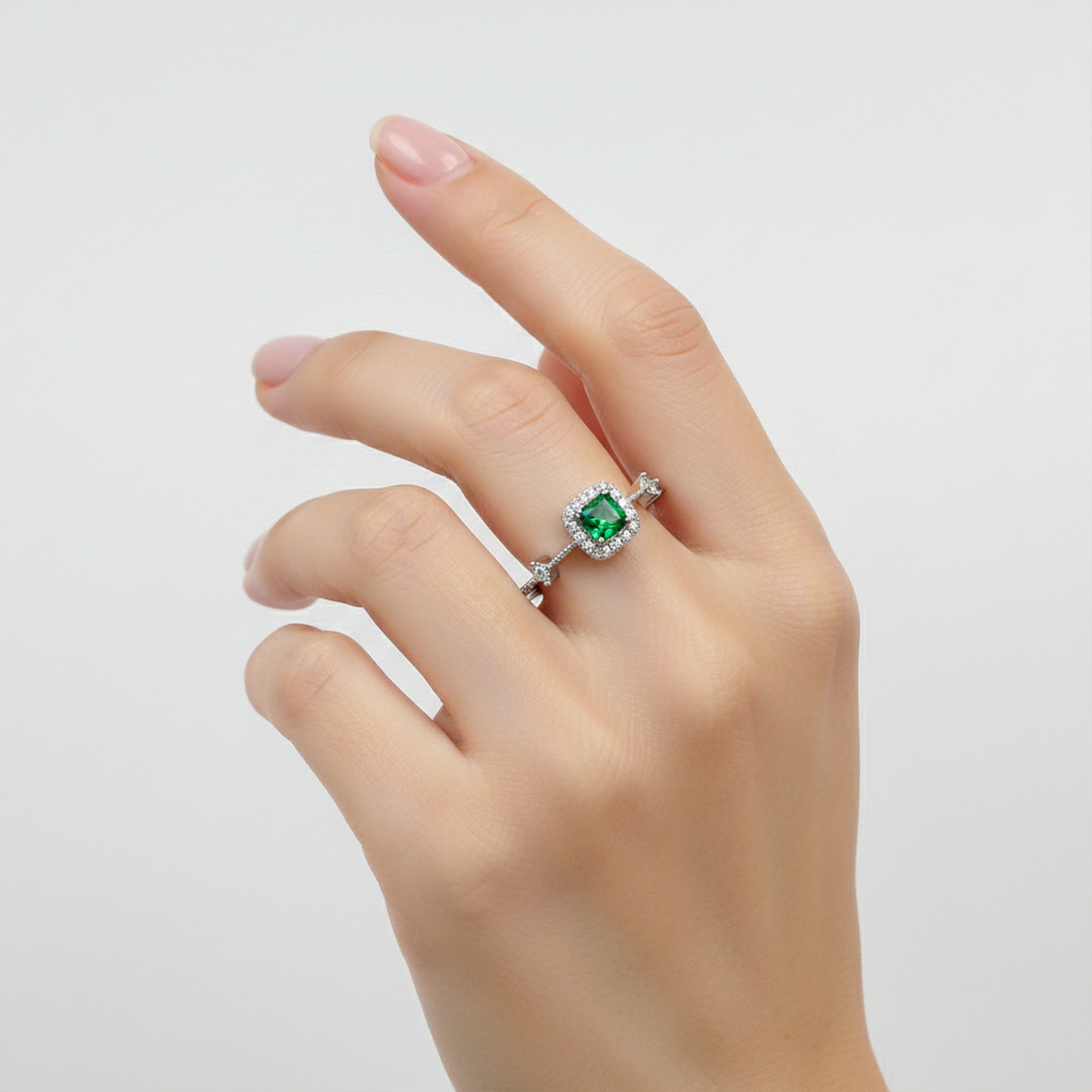 Emerald Halo Elegance Ring GWR -74