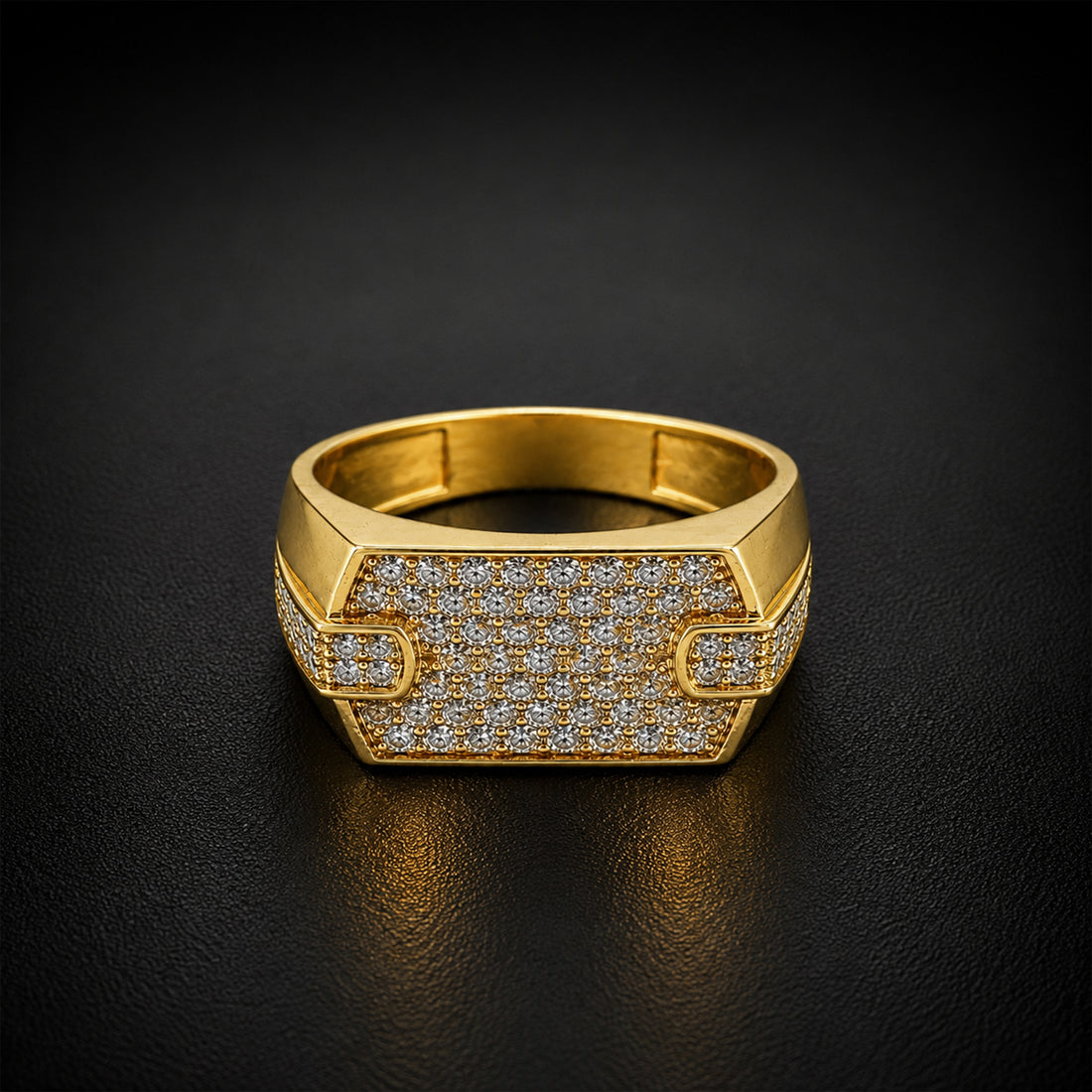 Geometric Crystal Pavé Statement Ring GMR -39