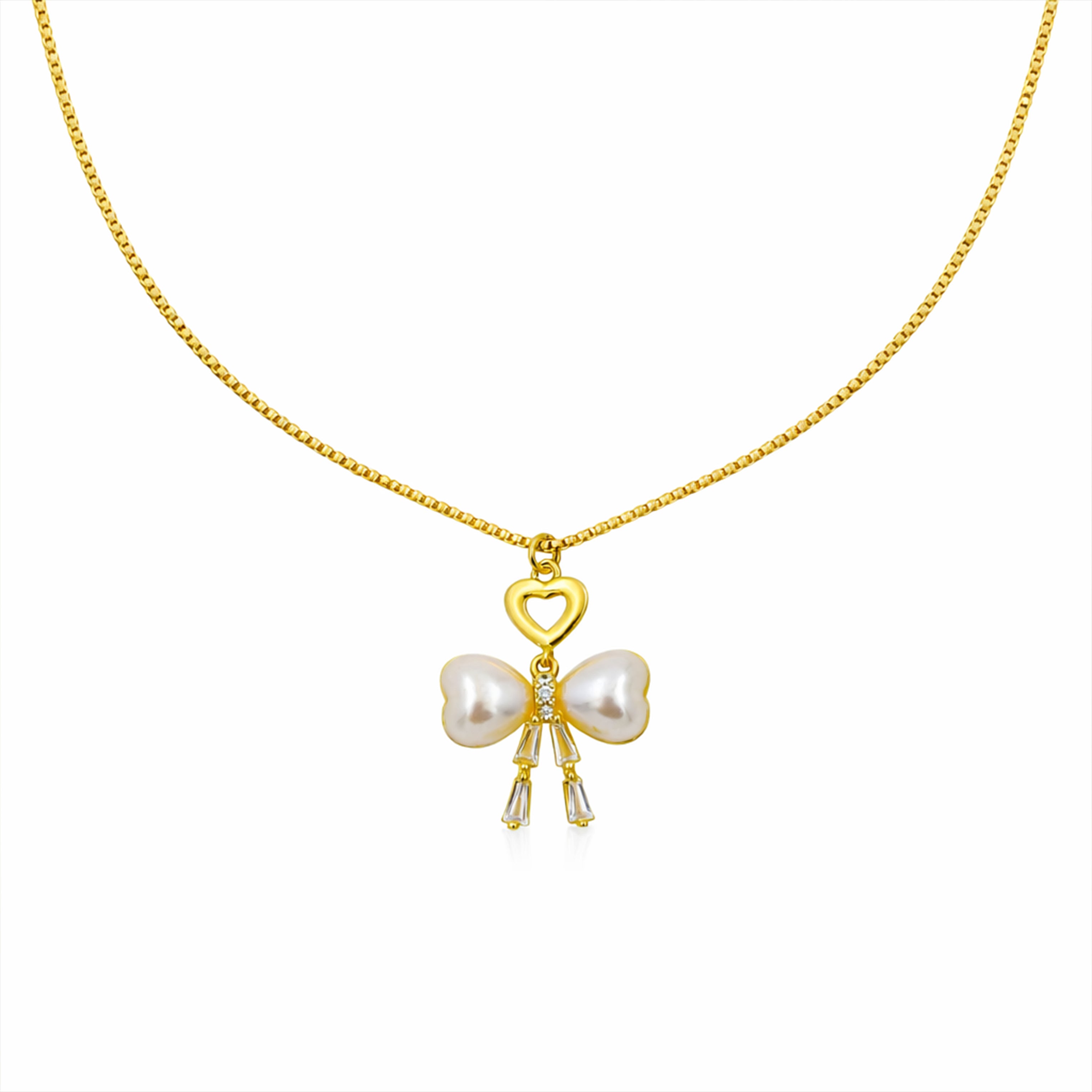 Elegant Bow Tie Pearl Pendant GWN -51