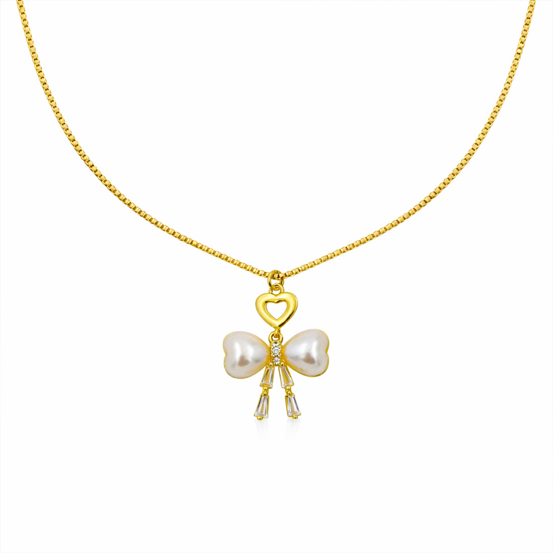 Elegant Bow Tie Pearl Pendant GWN -51