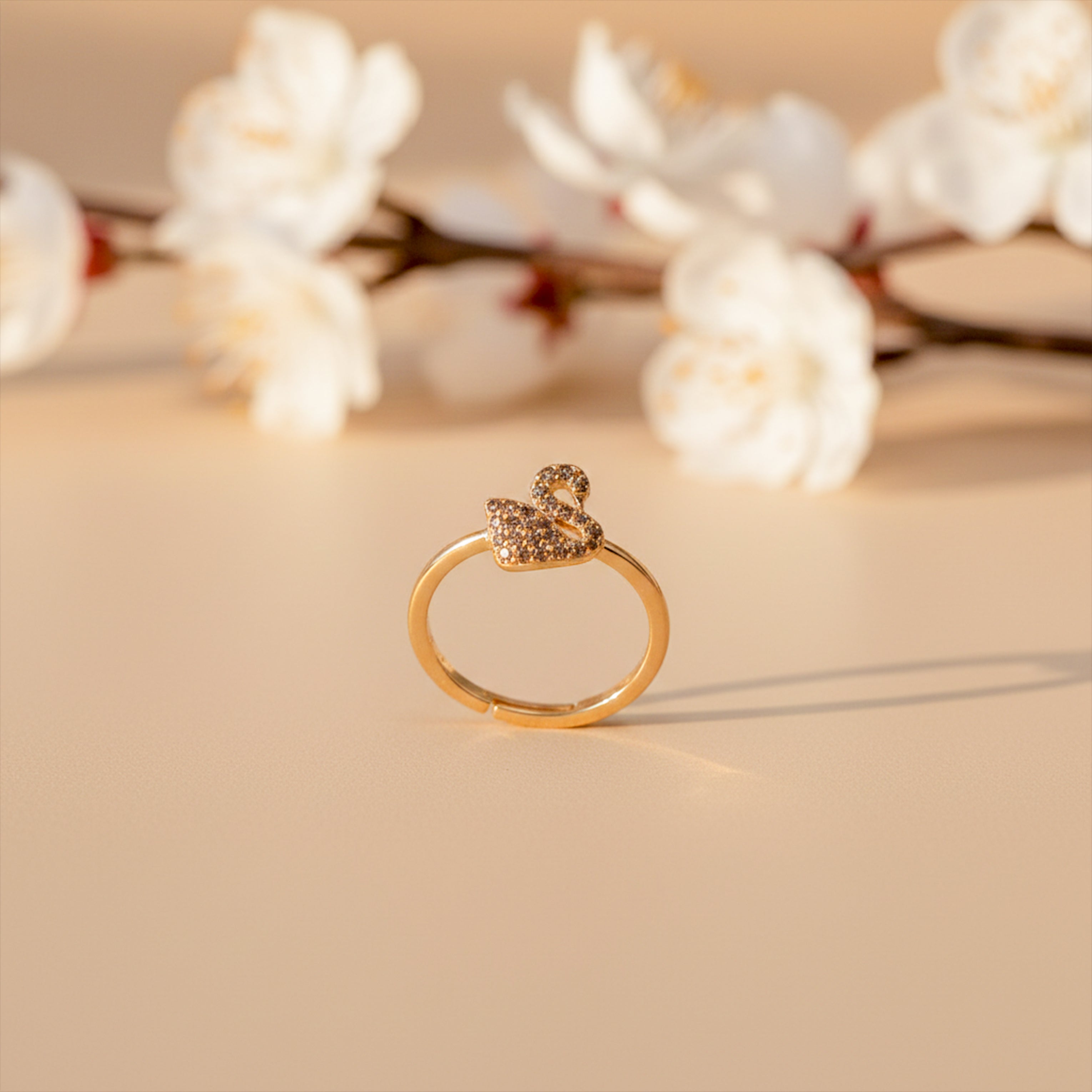Swan Grace Diamond Gold Ring GWR -12