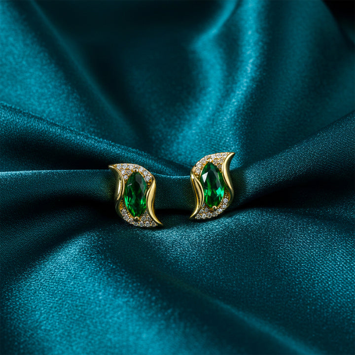 Emerald Green CrystaL Earrings GWE -122