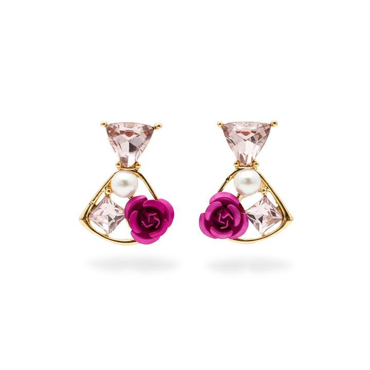 Rose Pearl Stud Earrings GWE -237