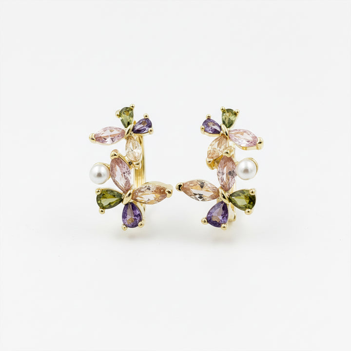 Pastel Bloom Pearl Earrings GWE -155