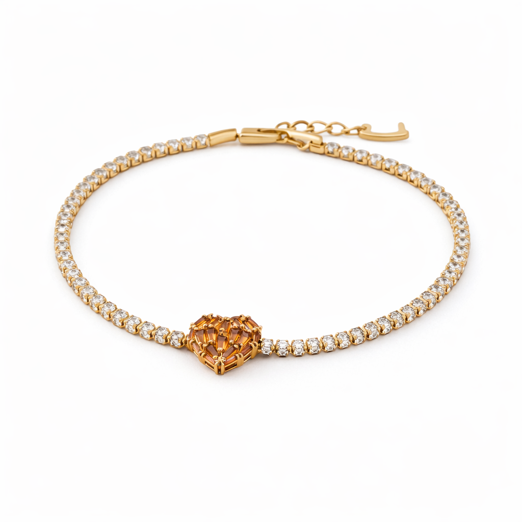 Radiance Heart Crystal Tennis Bracelet GWB -99