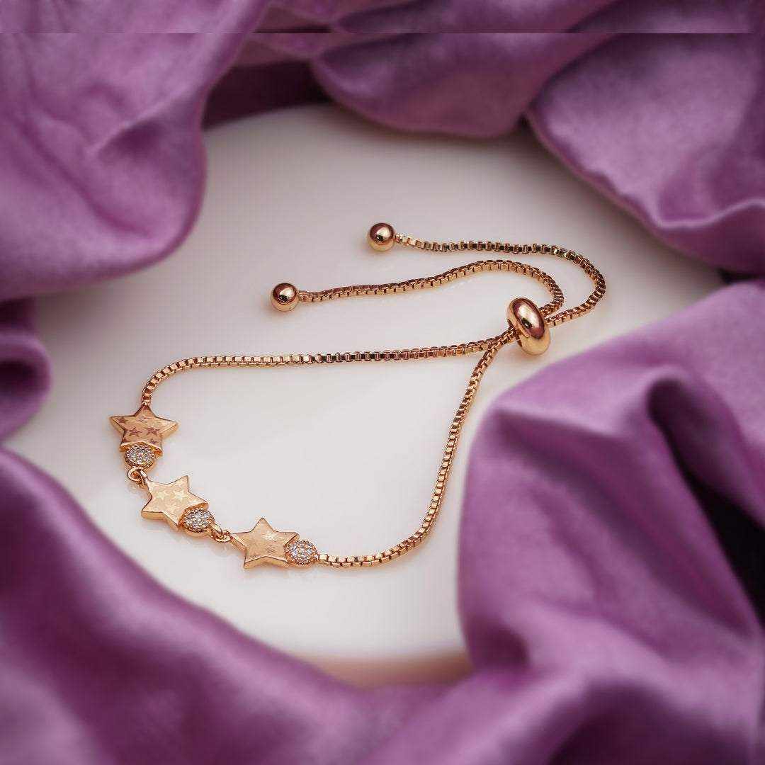 Triple Star Slider Bracelet