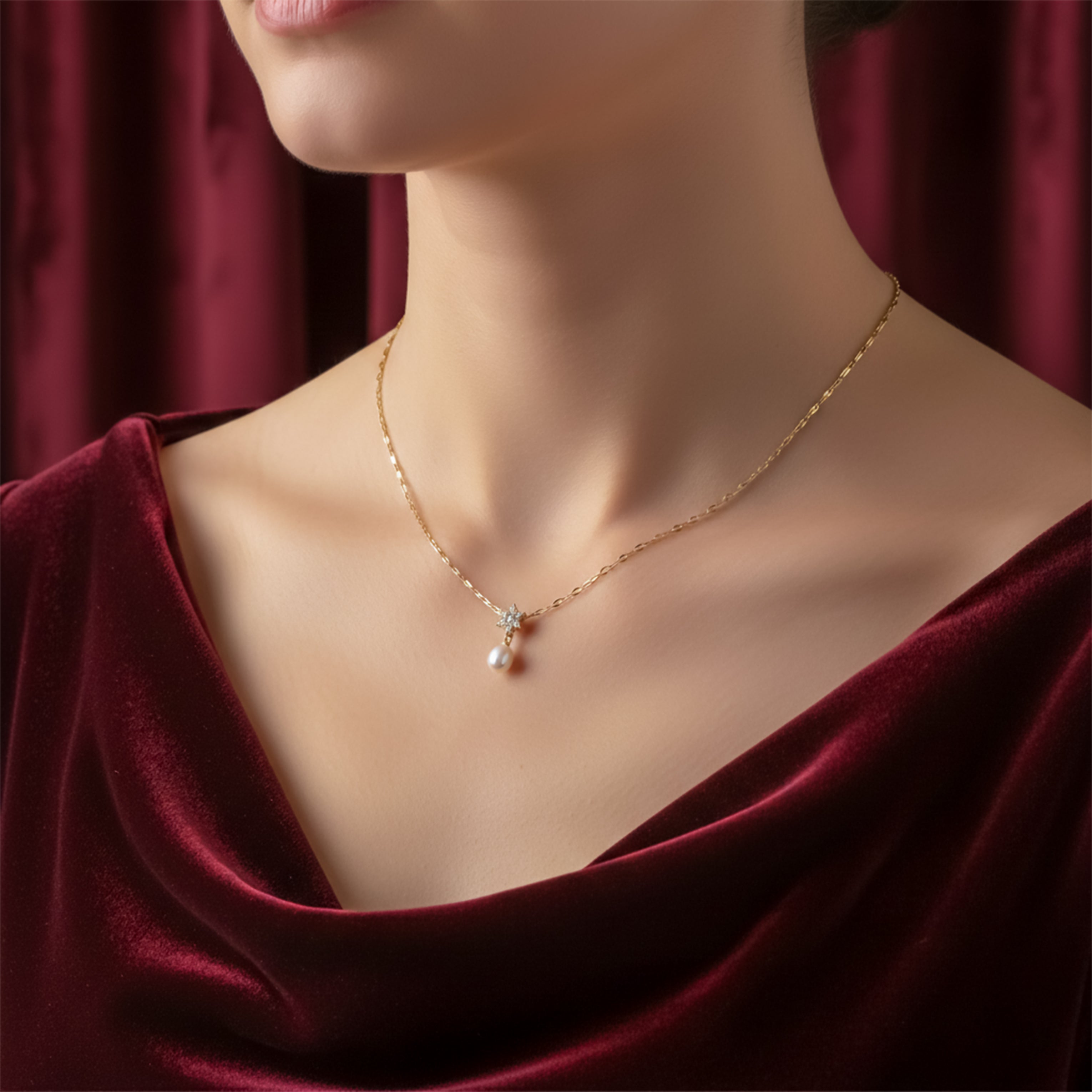Elegant Gold Pearl Pendant GWN -37