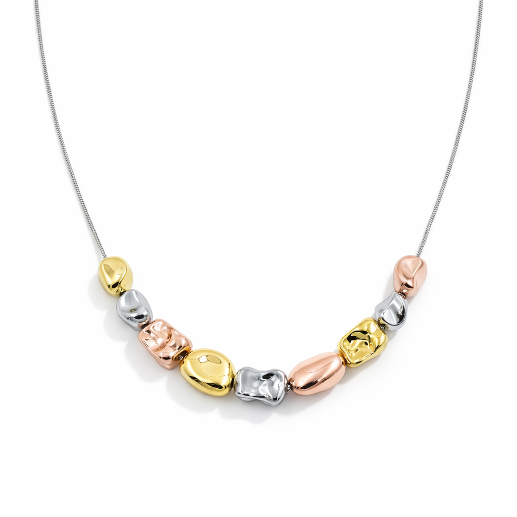 Gold, Silver & Rose Gold Charm Necklace GWN -65