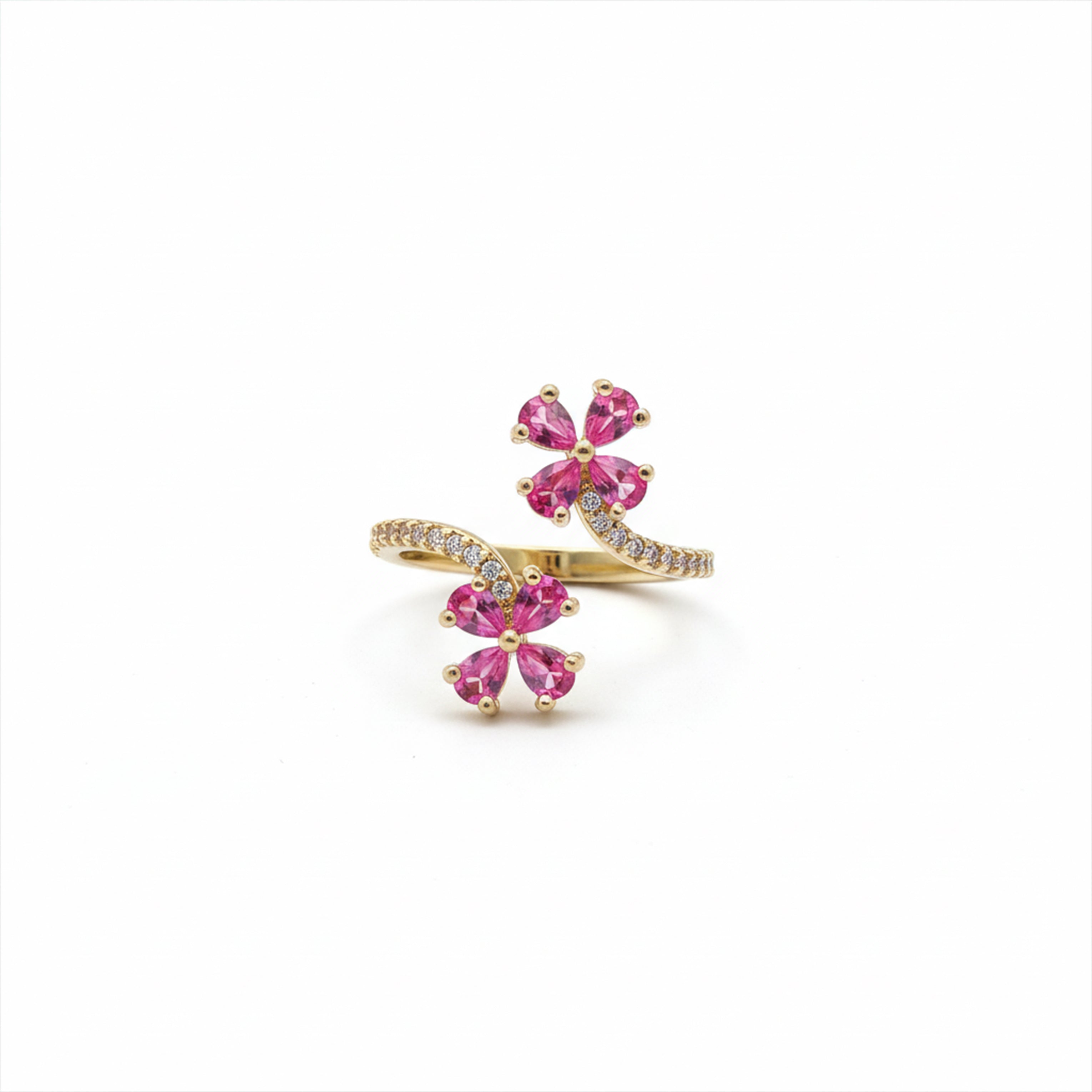 Pink Blossom Adjustable Open Ring GWR -65