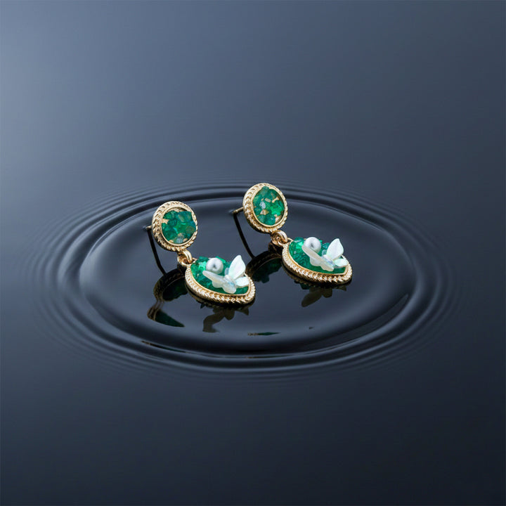 Green Butterfly Earrings GWE-207